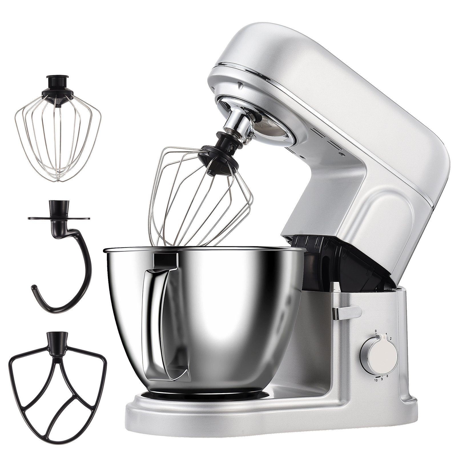 FUROKOY Küchenmaschine mit Silber Kleine Mixer Multifunktional Haushaltsgeräte Küchenmaschine Kochfunktion Maschine