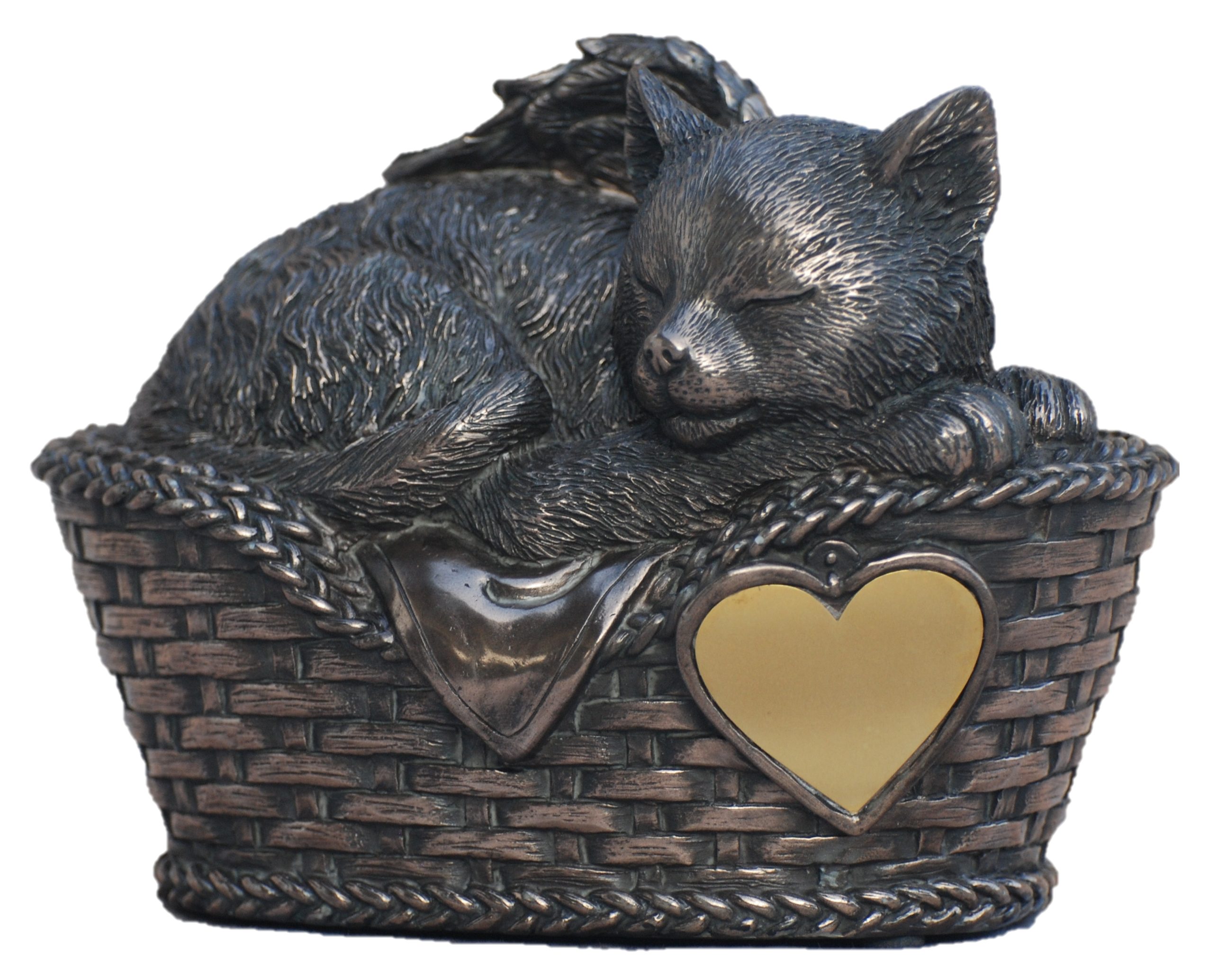 MystiCalls Dekofigur Katzen Urne als Katzen-Engelfigur und Gravurplatte, Tierurne (1 St), Urne für Katzen