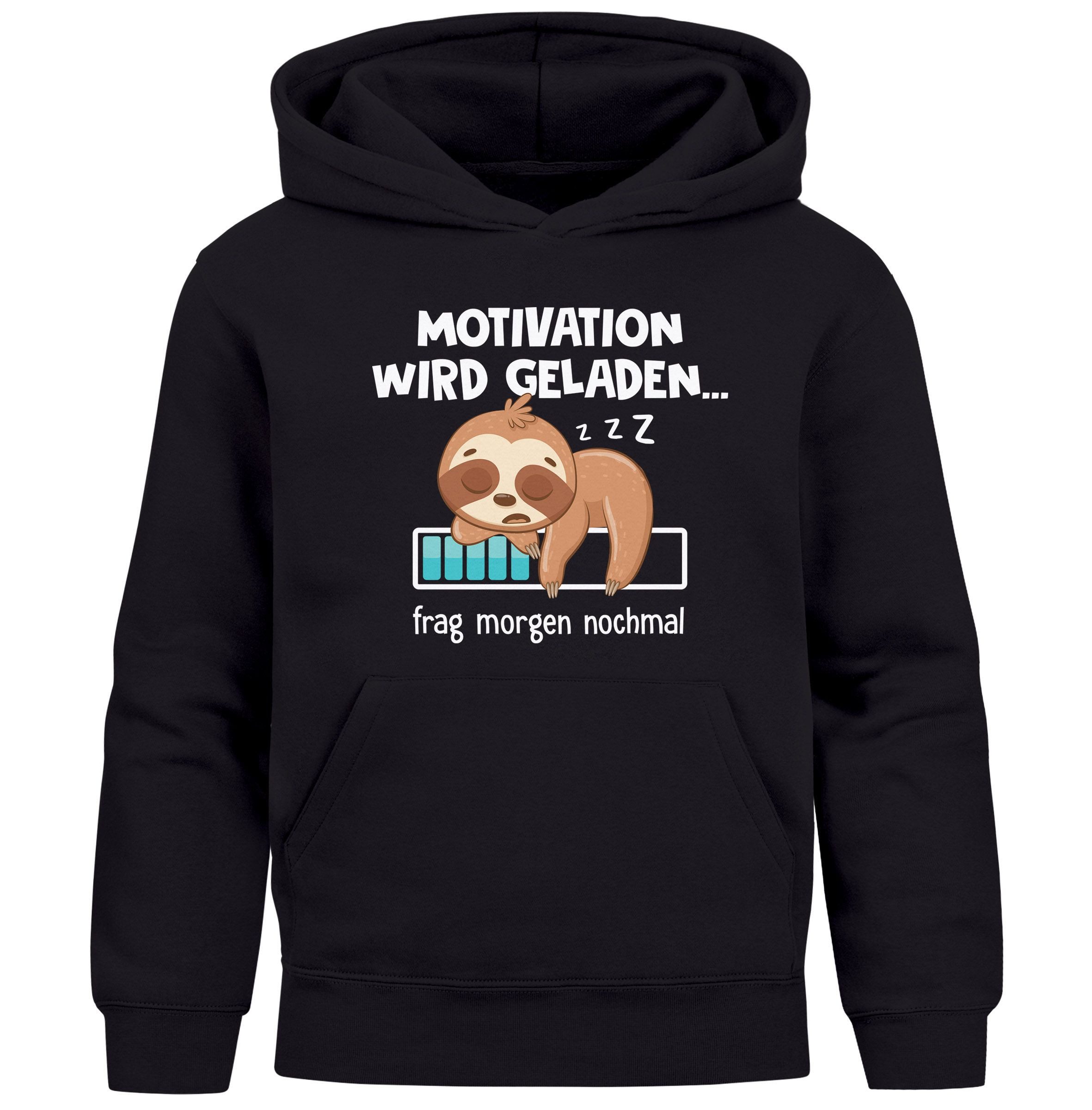 MoonWorks Hoodie Kinder Hoodie Jungen Faultier Spruch lustig Motivation wird geladen