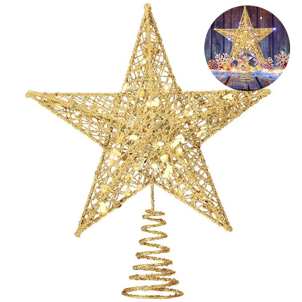 Coonoor Christbaumspitze für Weihnachtsdekoration Gold