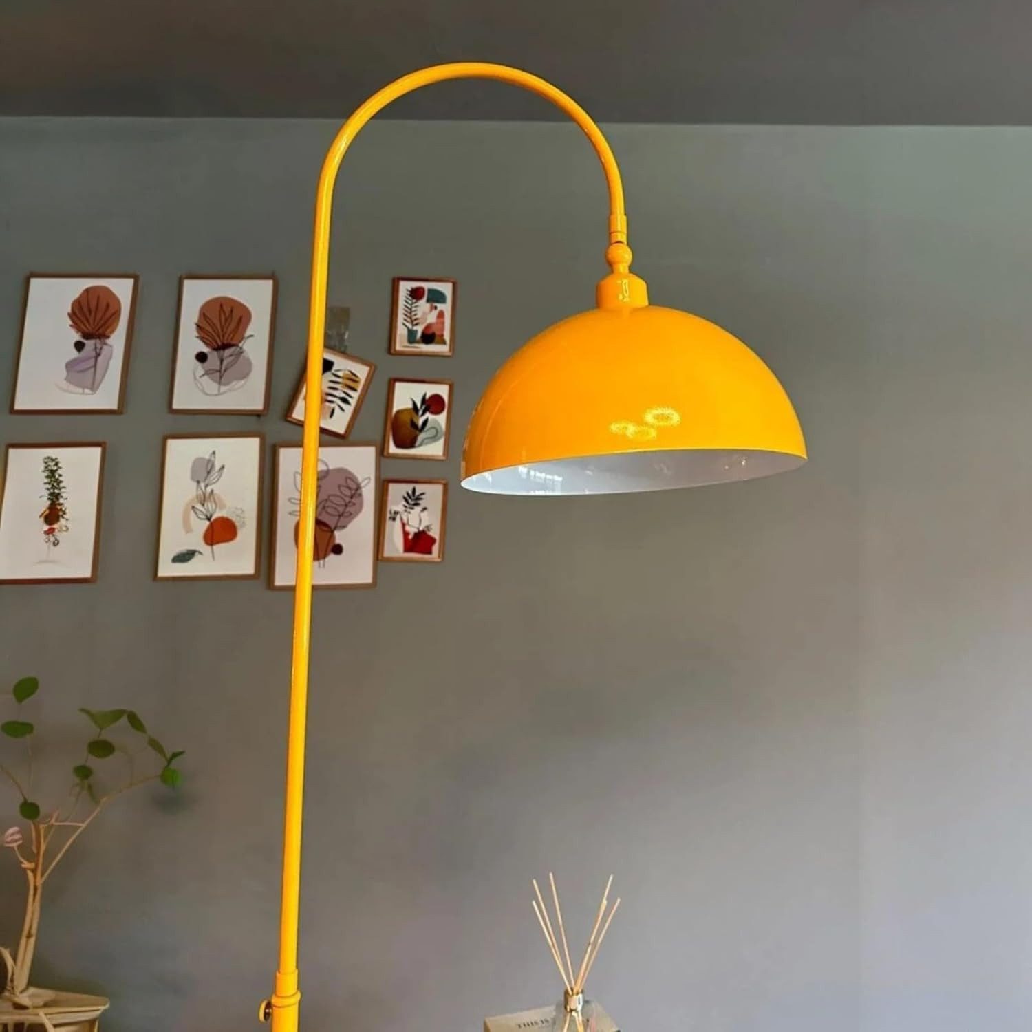 Bamyum Stehlampe Moderne Metall Stehlampe mit Dimmer, ohne Leuchtmittel, verstellbarer Lampenschirm