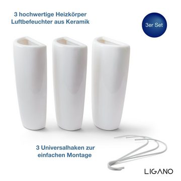 Ligano Luftbefeuchter für Heizkörper 3er Set, Keramik Wasserverdunster für die Heizung, 0,30 l Wassertank, Hohe Keramik-Qualität und sichere Versandverpackung