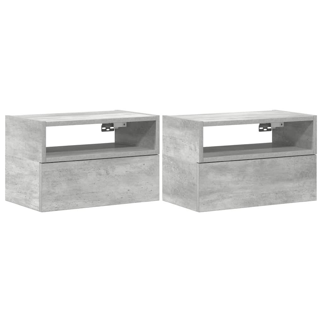 Nachttisch Wand-Nachttische 2 Stk Betongrau 45x26x28,5 cm