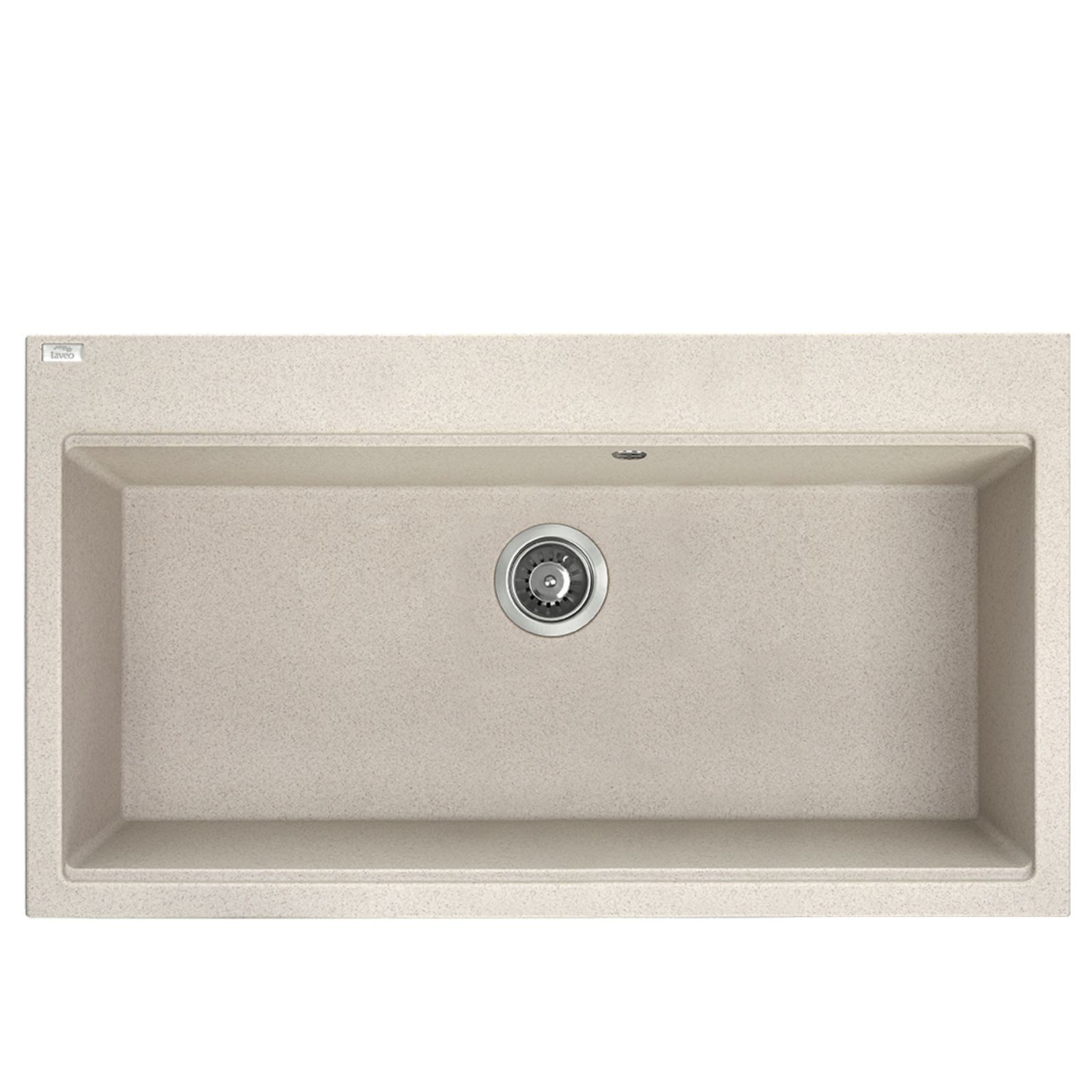 Granitspüle Einbauspüle TAU aus Granit (90×50 cm), 1 Becken, beige, matt Küche, rechteckig, matt, tief, XXL Becken, Rechteckspüle, Spülbecken, Küchenausstattung