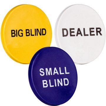 GAMES PLANET Spiel, Pokerset in Metallbox, 200 Chips, 2 Decks, Dealer Button, Small & Big Blind, Spielmatte Texas Holdem