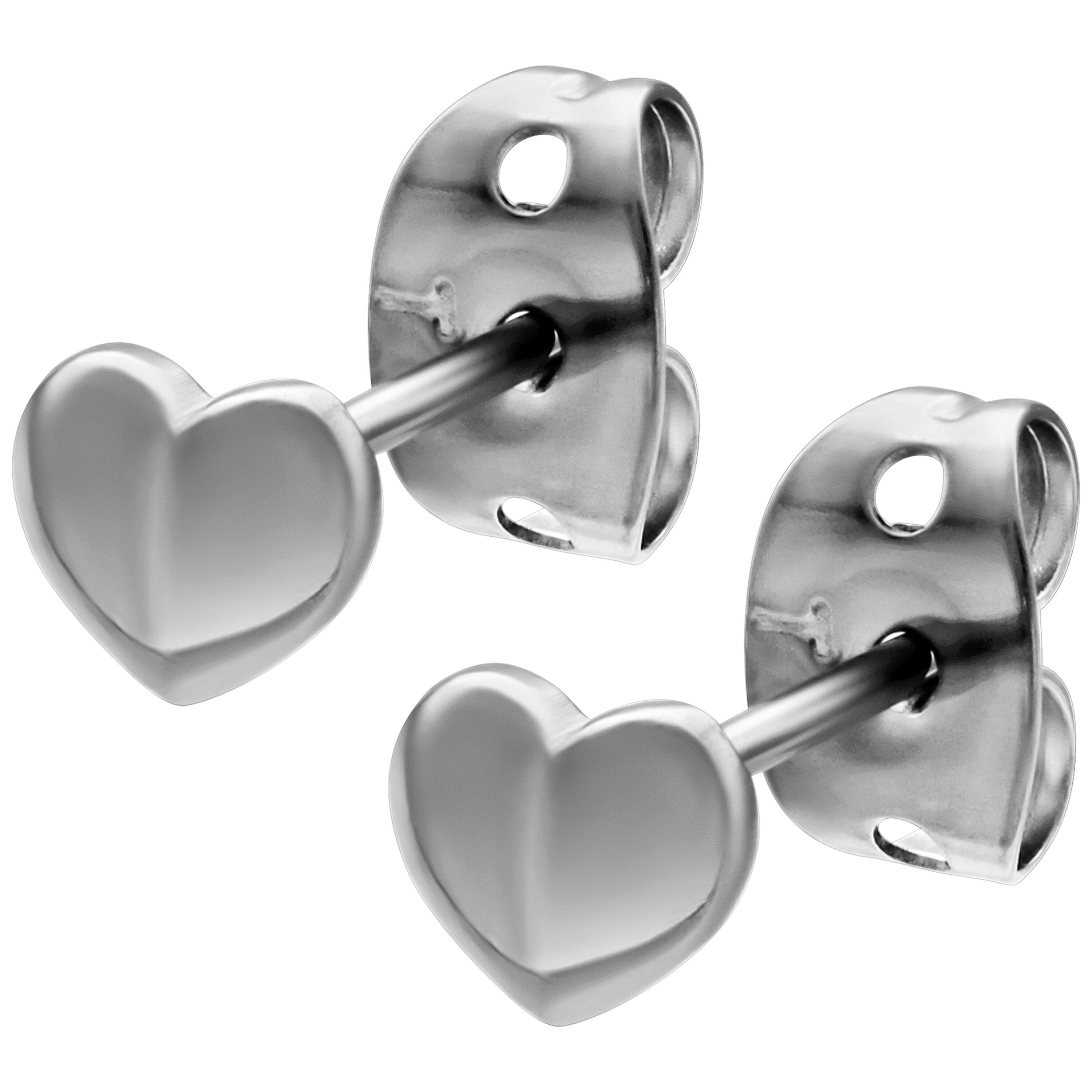 Paar Ohrstecker Heart Earstuds - Silber