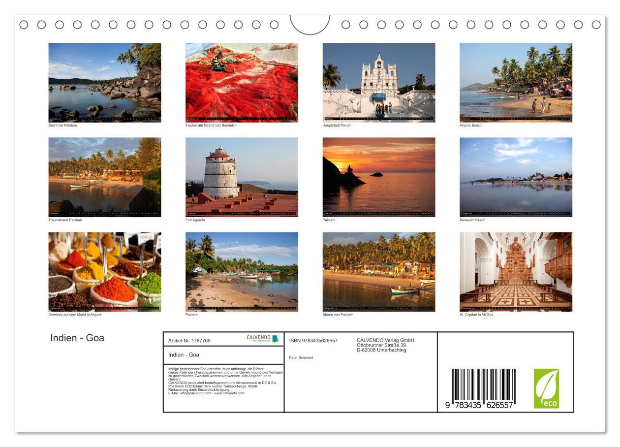 Thumbnail - CALVENDO Wandkalender Indien - Goa (Wandkalender 2025 DIN A4 quer), CALVENDO Monatskalender