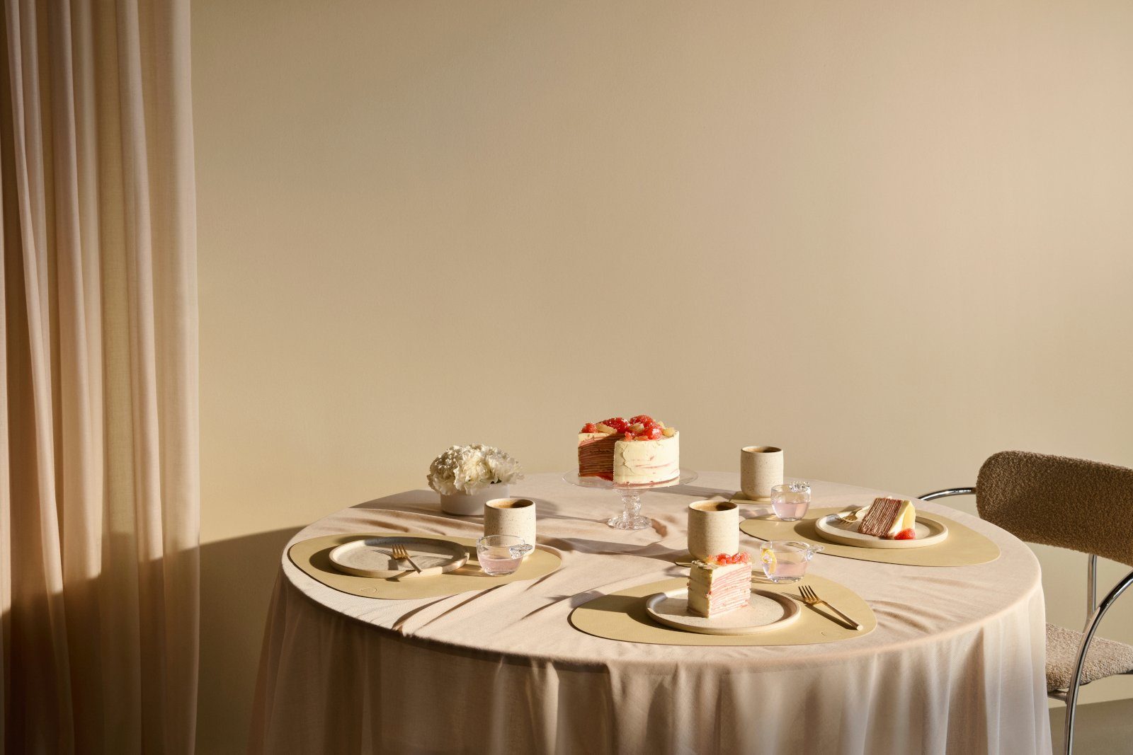 LIND DNA Platzset Nupo Tischset Curve L lemon sorbet, Table Mat Curve L Nupo Lemon Sorbet