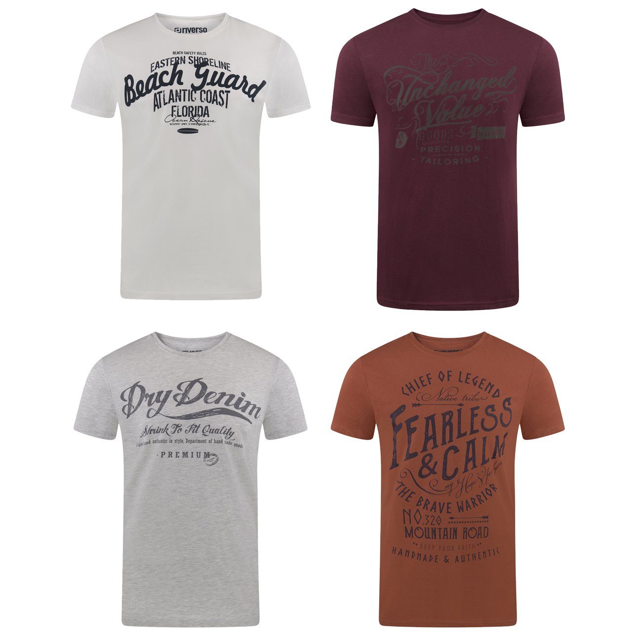 riverso T-Shirt Herren Printshirt RIVLeon Regular günstig online kaufen