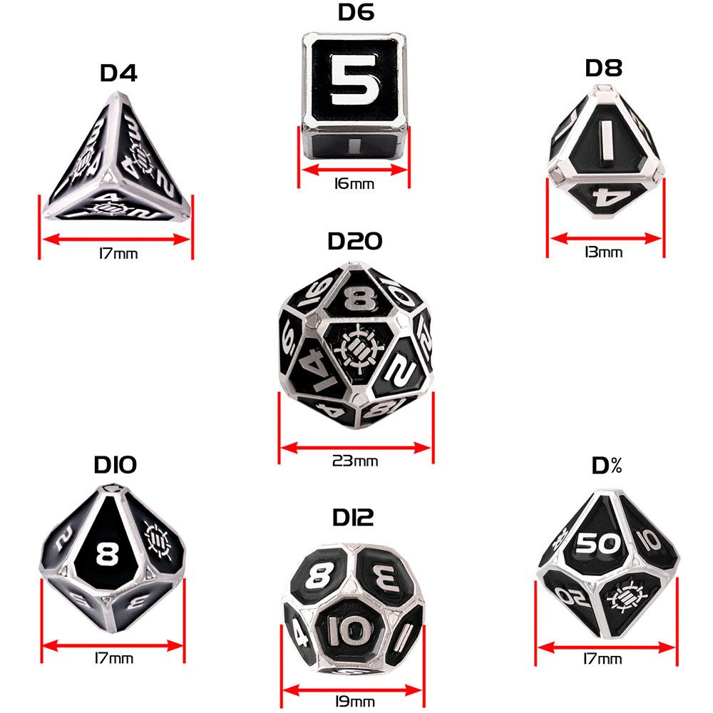 ENHANCE Spiel Tabletop Metal Dice Collector's Edition Schwarze Würfel aus Metall