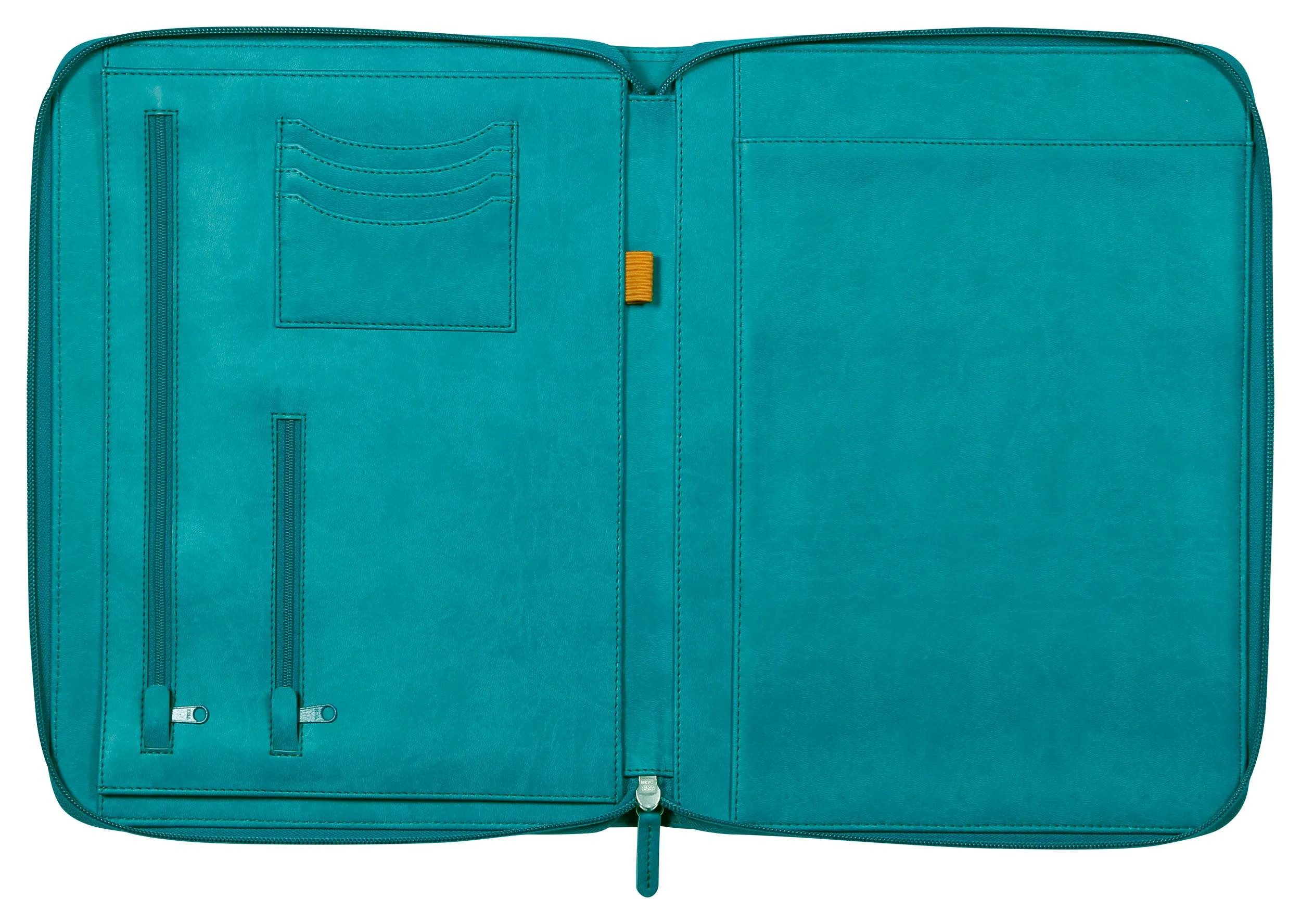 EXACOMPTA Aktentasche Konferenzmappe großes Modell 25,5x34 cm, für Block A4 Pfaugrün 168119C, Rhodia, Blöcke, Hefte und Notizbücher