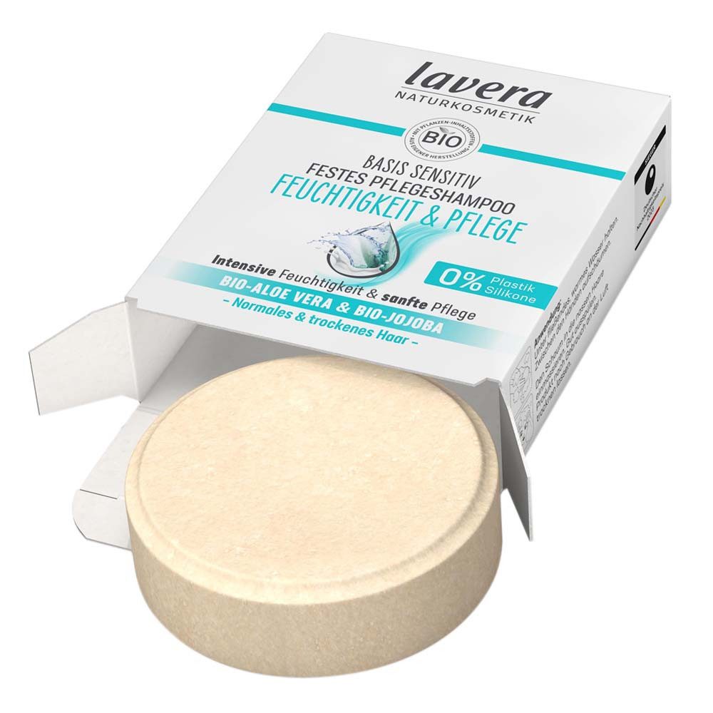 lavera Haarseife Basis Sensitiv - Feuchtigkeit & Pflege Festes Shampoo 50g