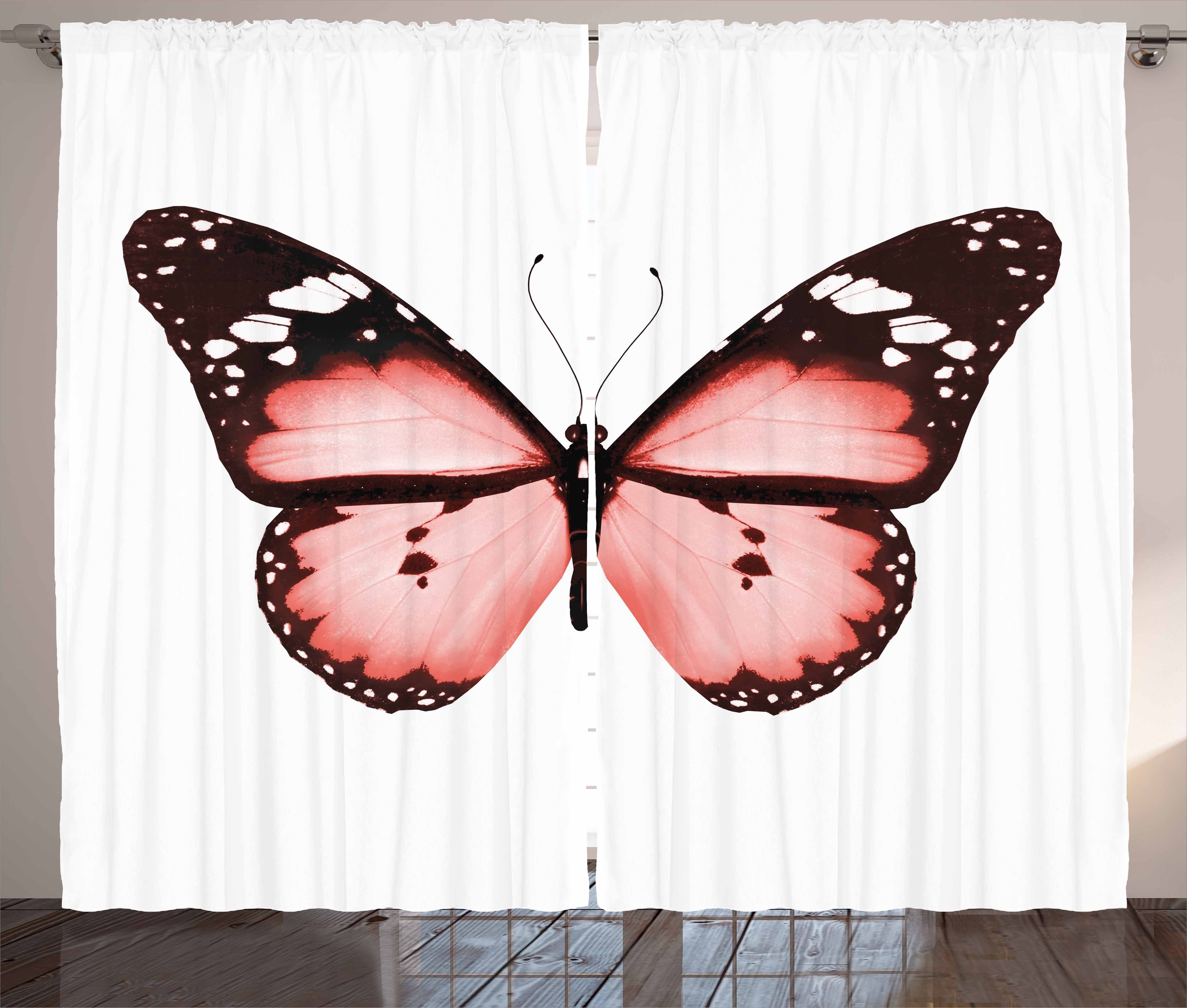 Gardine Schlafzimmer Kräuselband Vorhang mit Schlaufen und Haken, Abakuhaus, Schmetterling Schmetterling Valentines