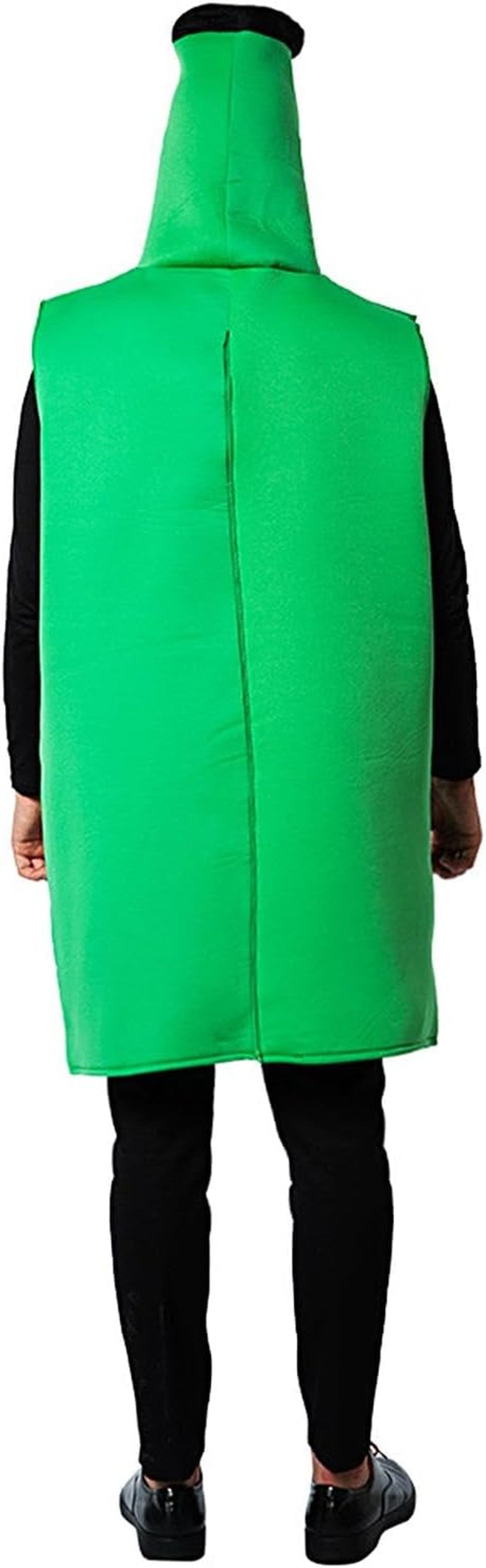 PartyFlamingo Lebensmittel-Kostüm Bierflaschen Kostüm grün für Erwachsene Einheitsgröße Spaßkostüm