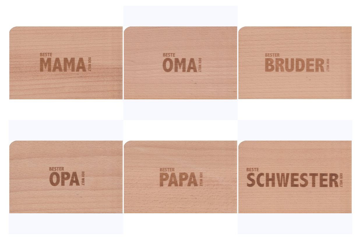 postkarten-universum.de Postkarte Holzpostkarten-Set "Beste Familie der Welt"