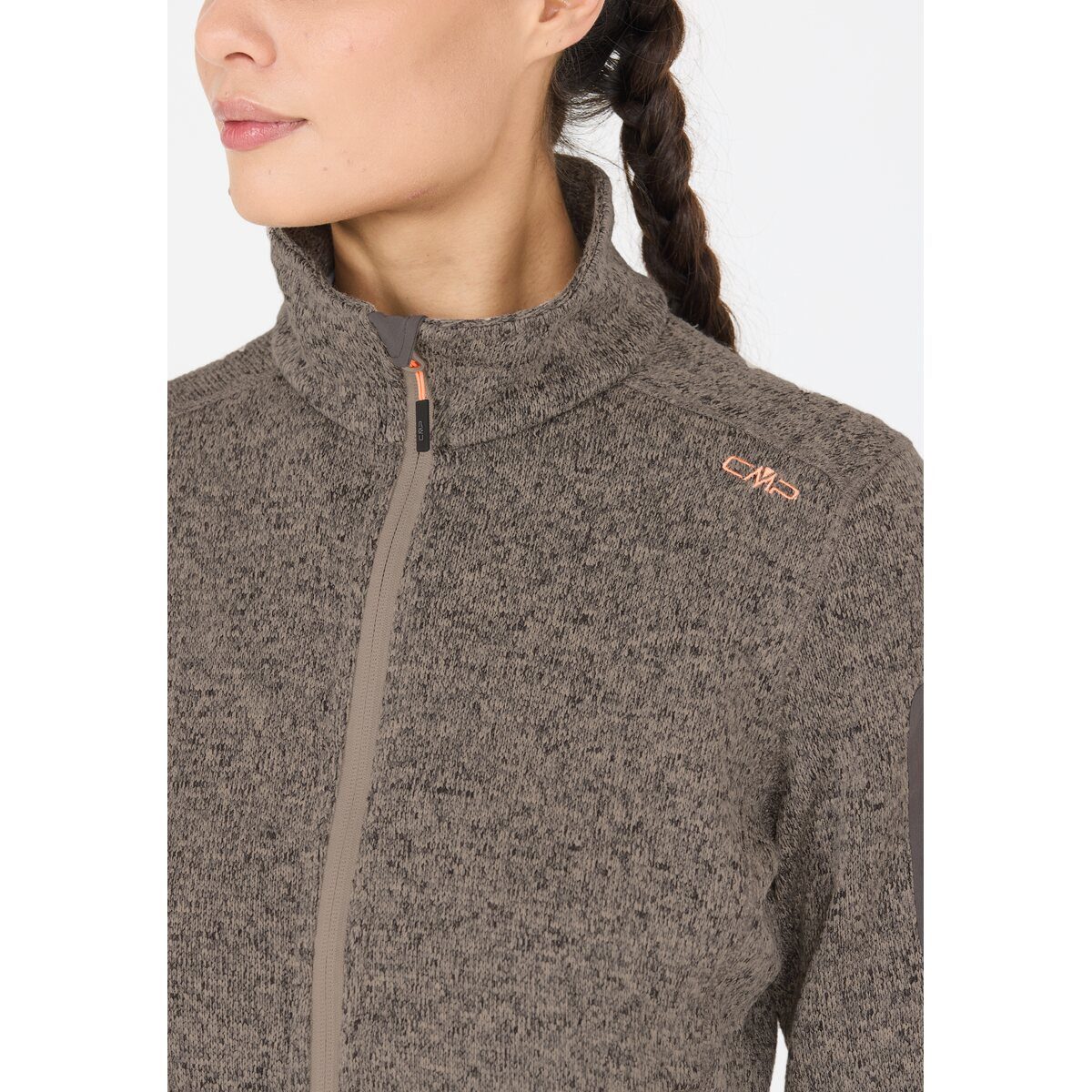 CMP Strickfleecejacke KNITTED MELANGE FLEECE WOMAN JACKET (1-St) Wärmeisolierend & Schnell trocknend & Atmungsaktiv