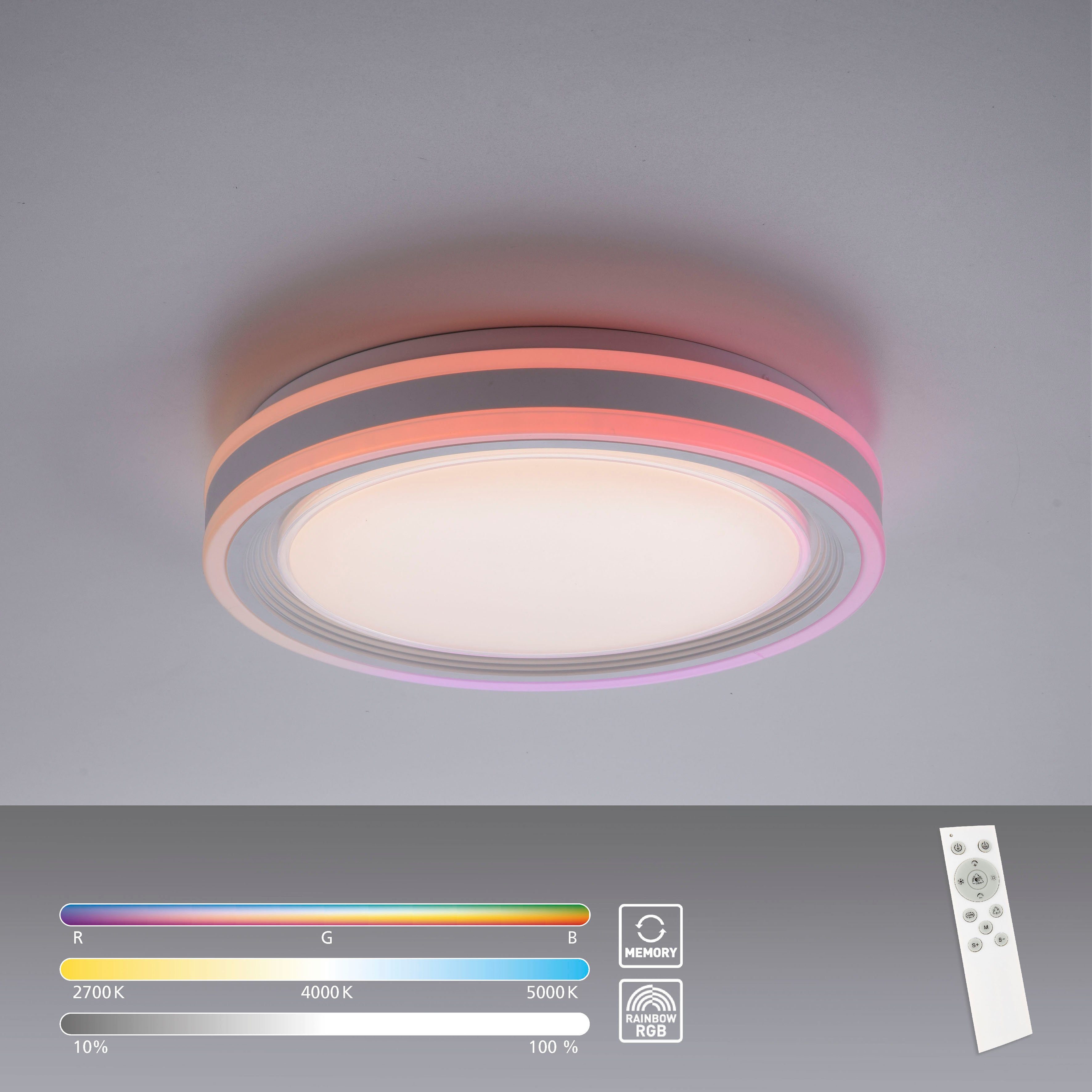 2700-6000K, Danna, Dimmfunktion, Memoryfunktion, schaltbar, Farbwechsel, Fernbedienung, kaltweiß, home Dimmer, Farbsteuerung, LED RGB, Deckenleuchten inkl., CCT - dimmbar Fernbedienung, warmweiß RGB-Rainbow, getrennt CCT integriert, Deckenlampe Infrarot - fest über Fernbedienung mit my über Fernbedienung,