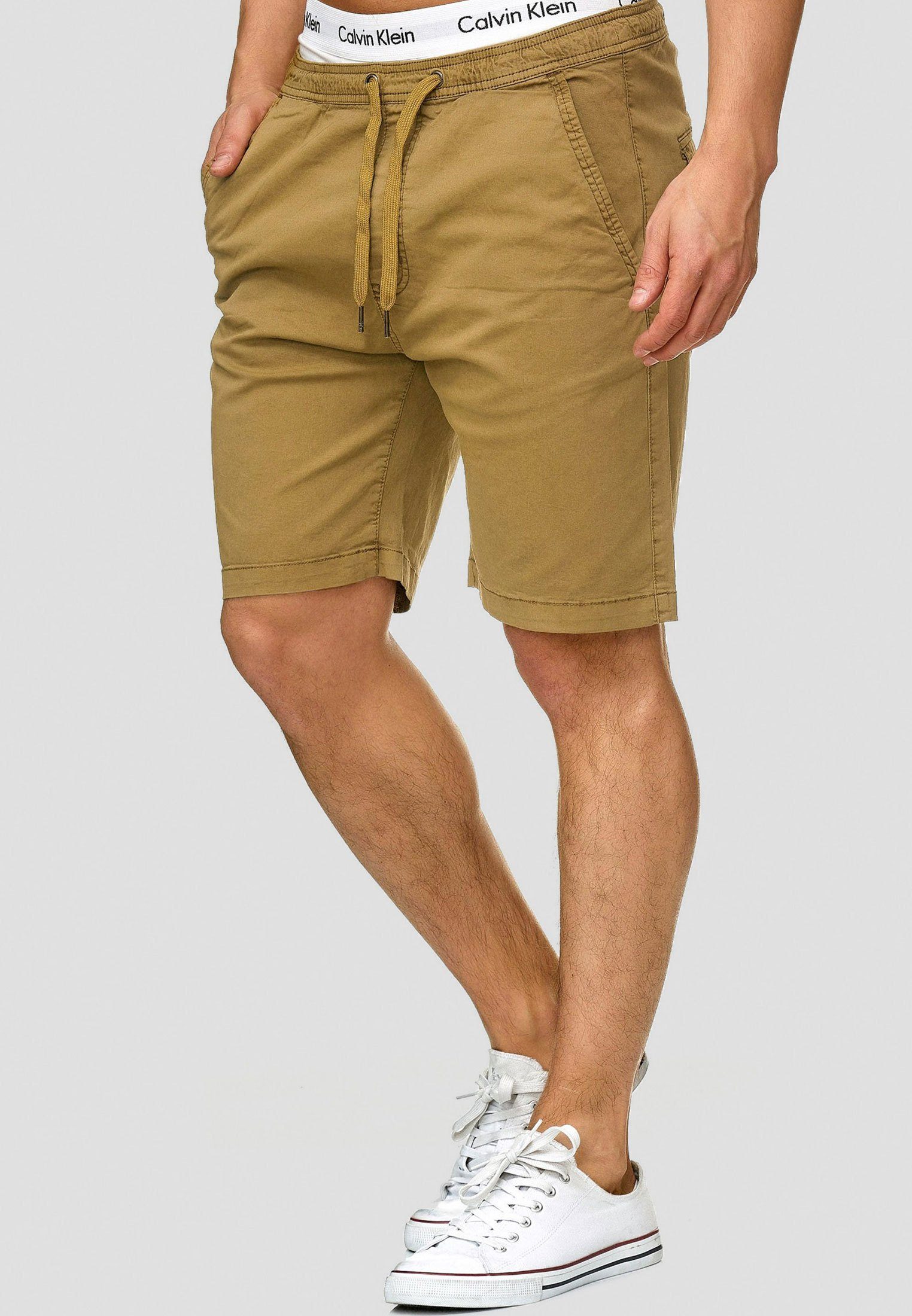INDICODE Chinoshorts Herren Kelowna Chino Shorts Herrenshorts mit elastischem Bund und Kordelzug – Bild 3 von 5