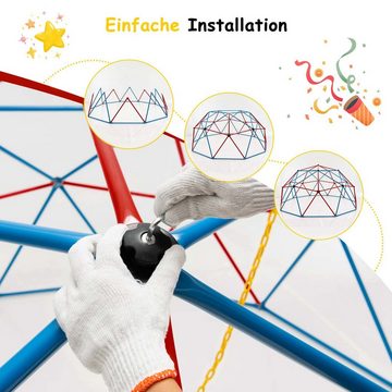 COSTWAY Klettergerüst Ø 305cm Kletterkuppel, mit Schaukel