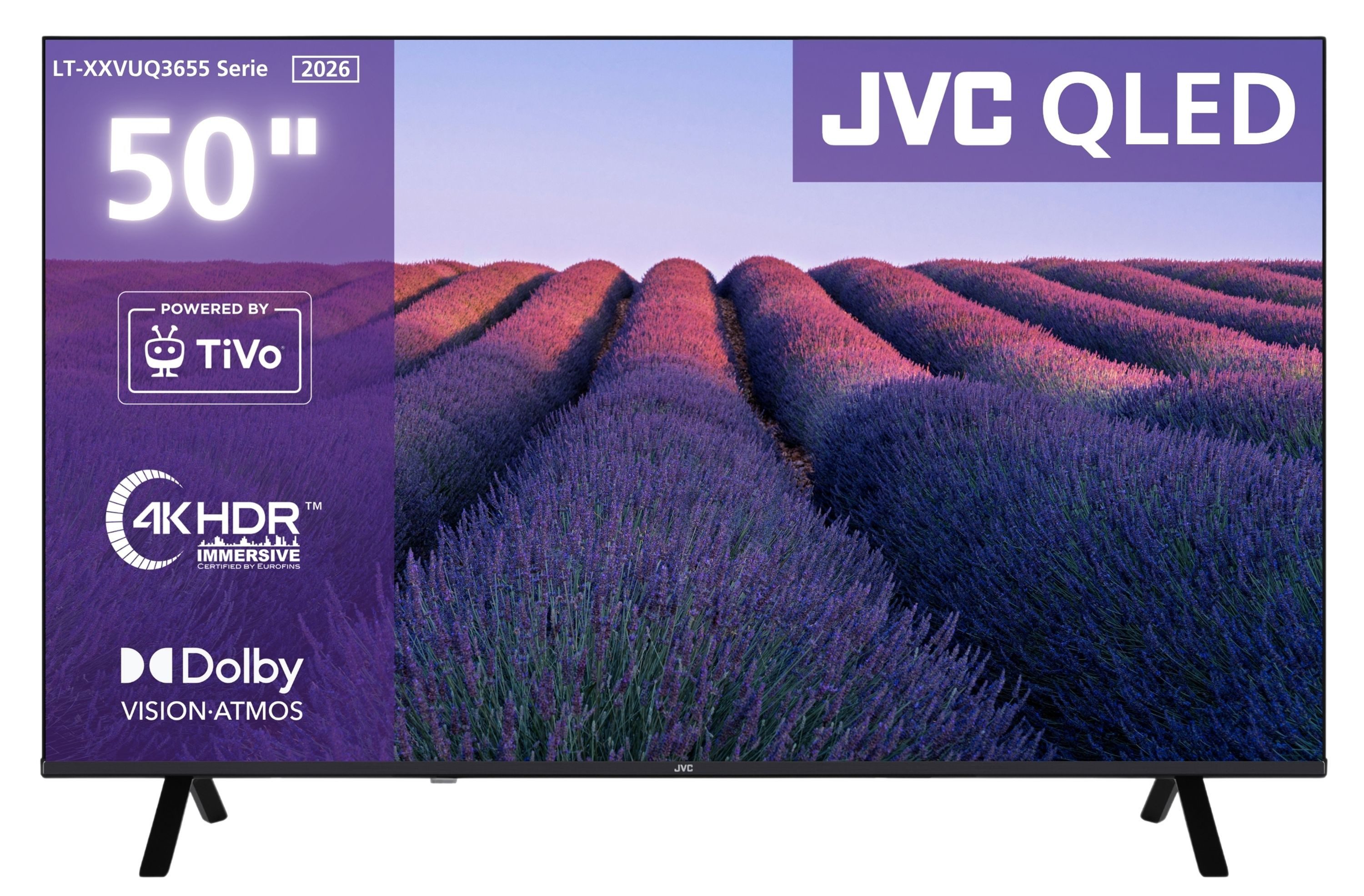 JVC LT-50VUQ3655 QLED-Fernseher (126 cm/50 Zoll, 4K Ultra HD, Smart TV powered by TiVo, Smart TV by TiVo, Dolby Vision HDR, Dolby Atmos, Triple-Tuner)