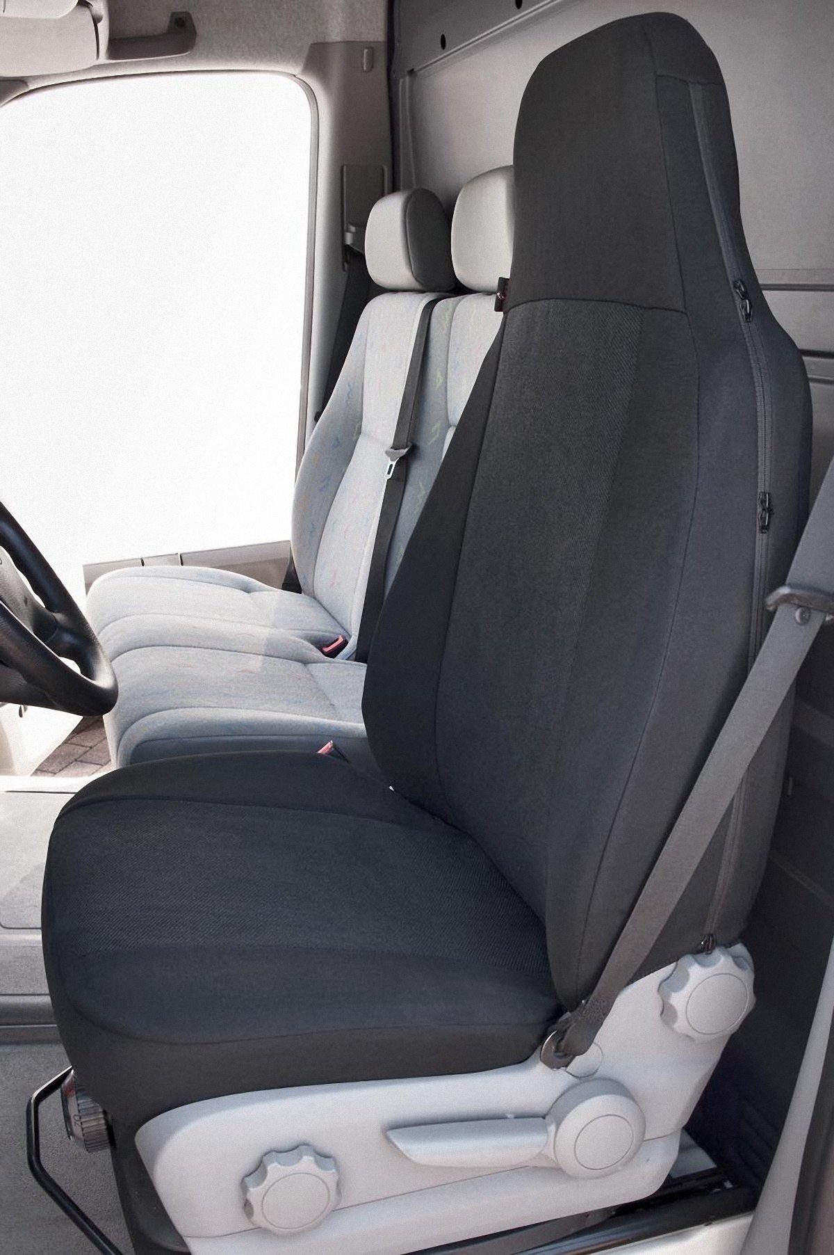 WALSER Autositzbezug PKW Reißverschluss Sitzbezug Vordersitzbezug Highback  anthrazit