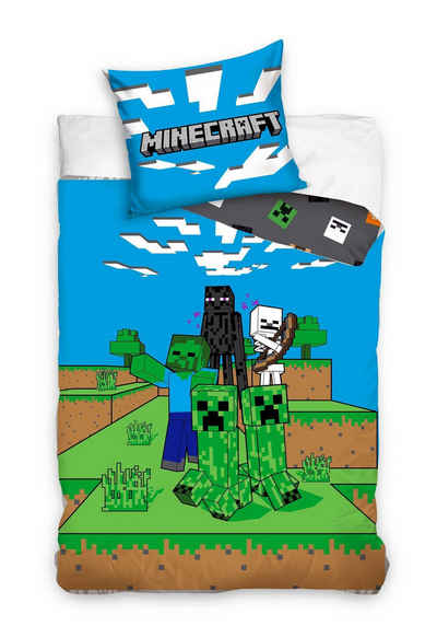 Bettwäsche Minecraft Bettwäsche - weiche Baumwolle 135x200 cm Kissen und Decke, Tinisu, Baumwolle