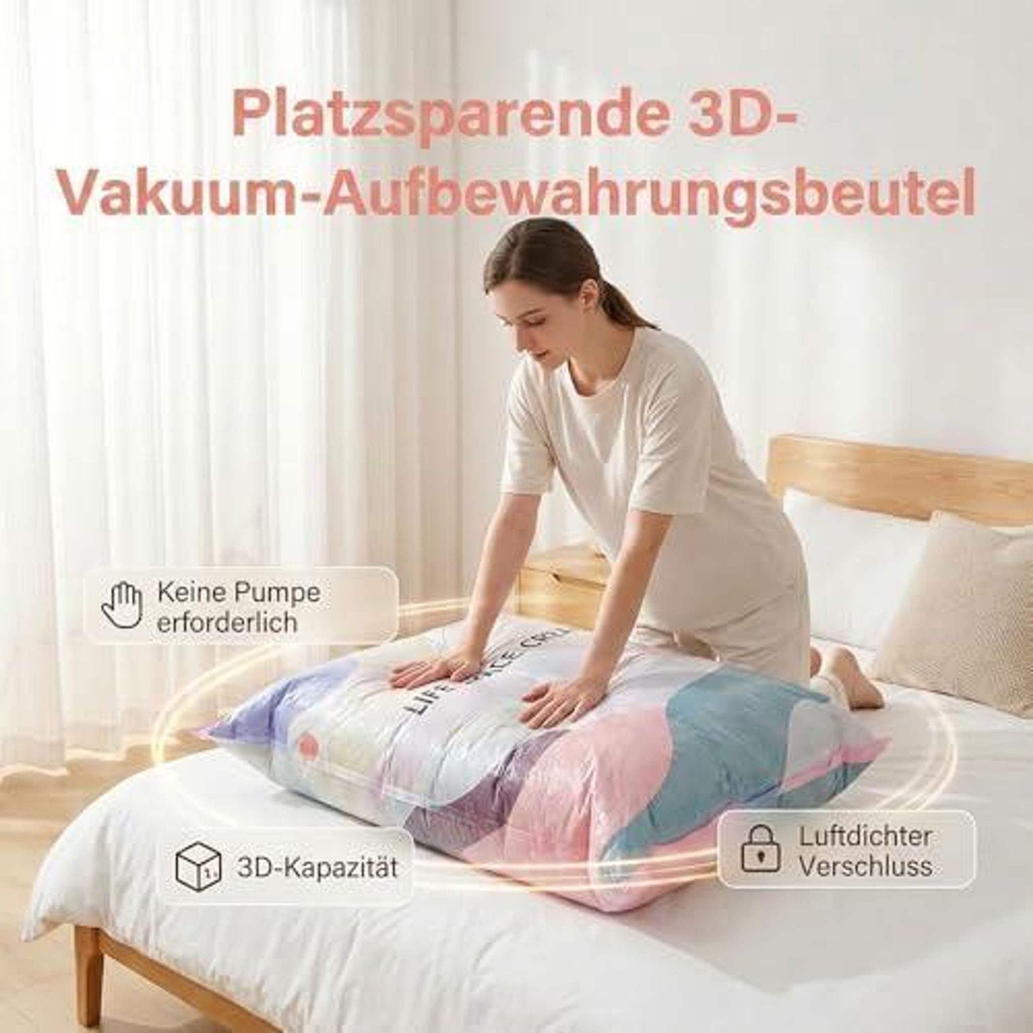 FELIXLEO Vakuumbehälter 5er Vakuum Aufbewahrungsbeutel 100x80x38cm, luftdicht, ohne Pumpe – Bild 2 von 5