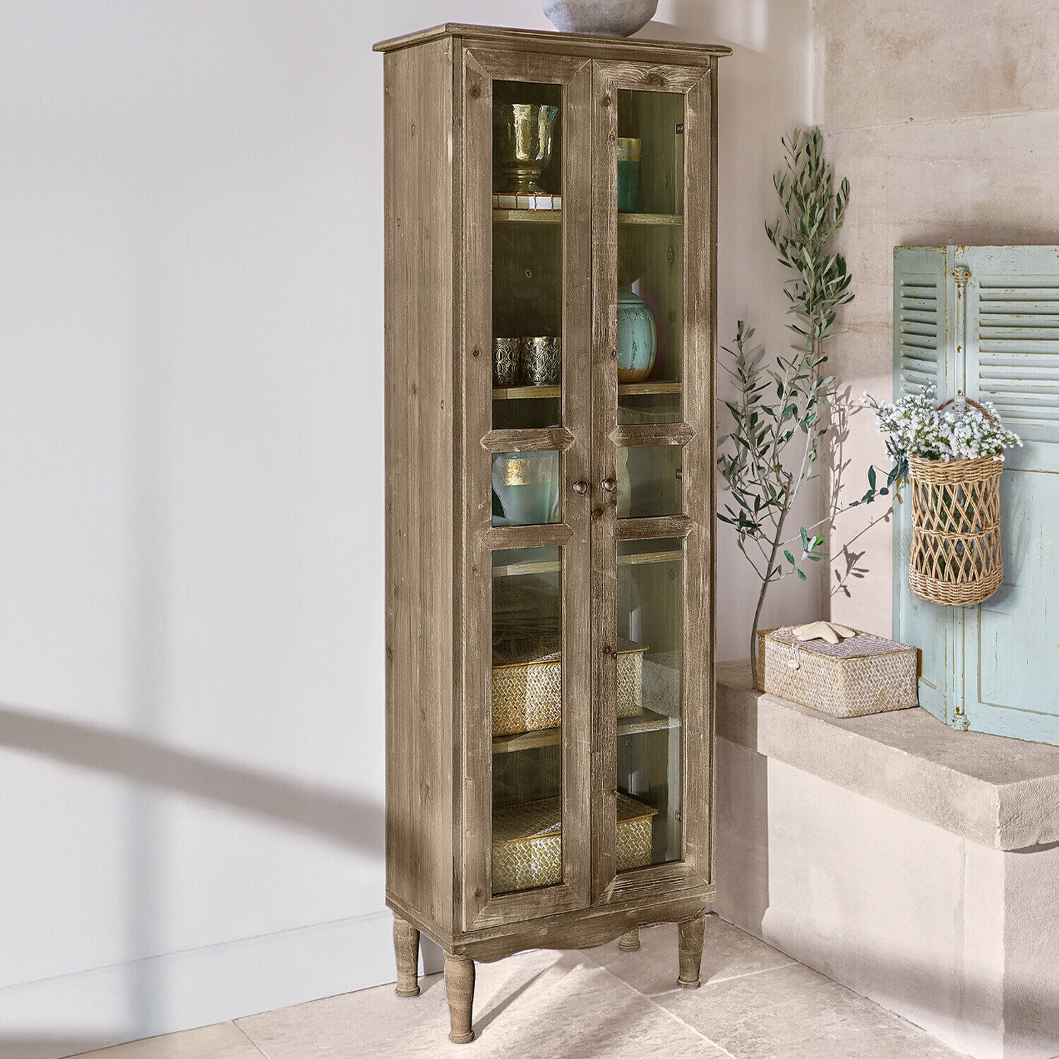 Mirabeau Vitrine Schrank Covent Garden braun