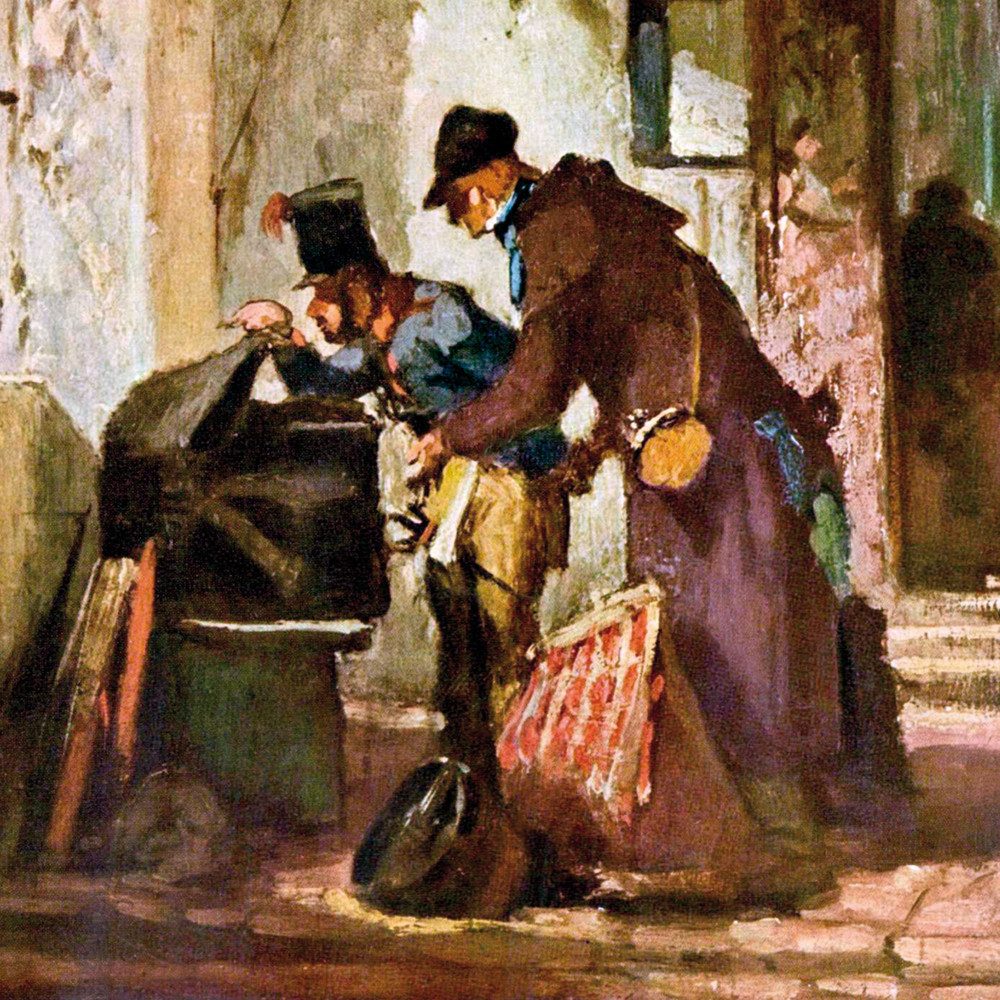 Poster Carl Spitzweg Kunstdruck Bild - Päpstliche Zollwache, Detail