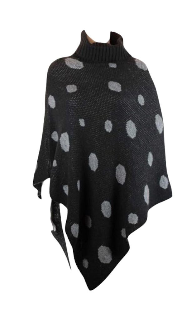 BZNA Strickponcho Boza Cardigan Umhang Cape Punkte Pullover Strick one size günstig online kaufen