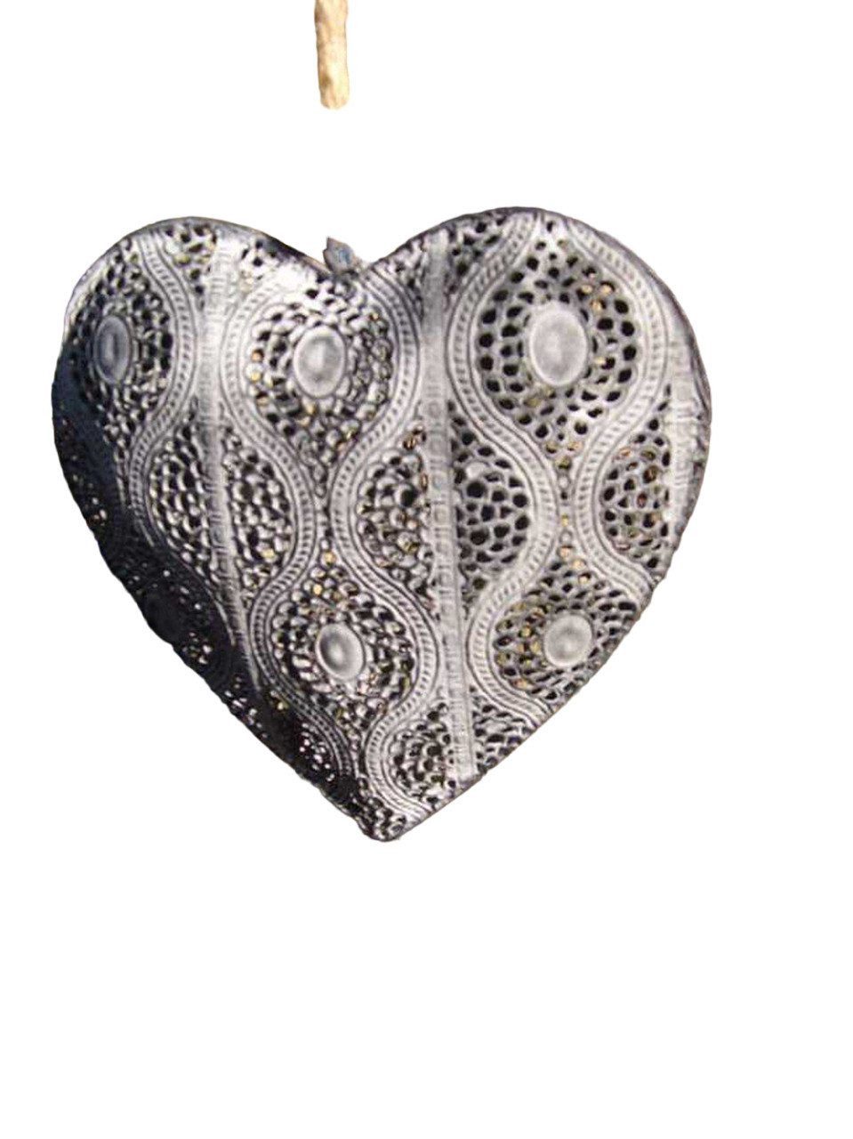 Deko-Impression Dekohänger Großes Herz Deko-Hänger Herzanhänger Metall grau-Antik 19 cm (1 St)