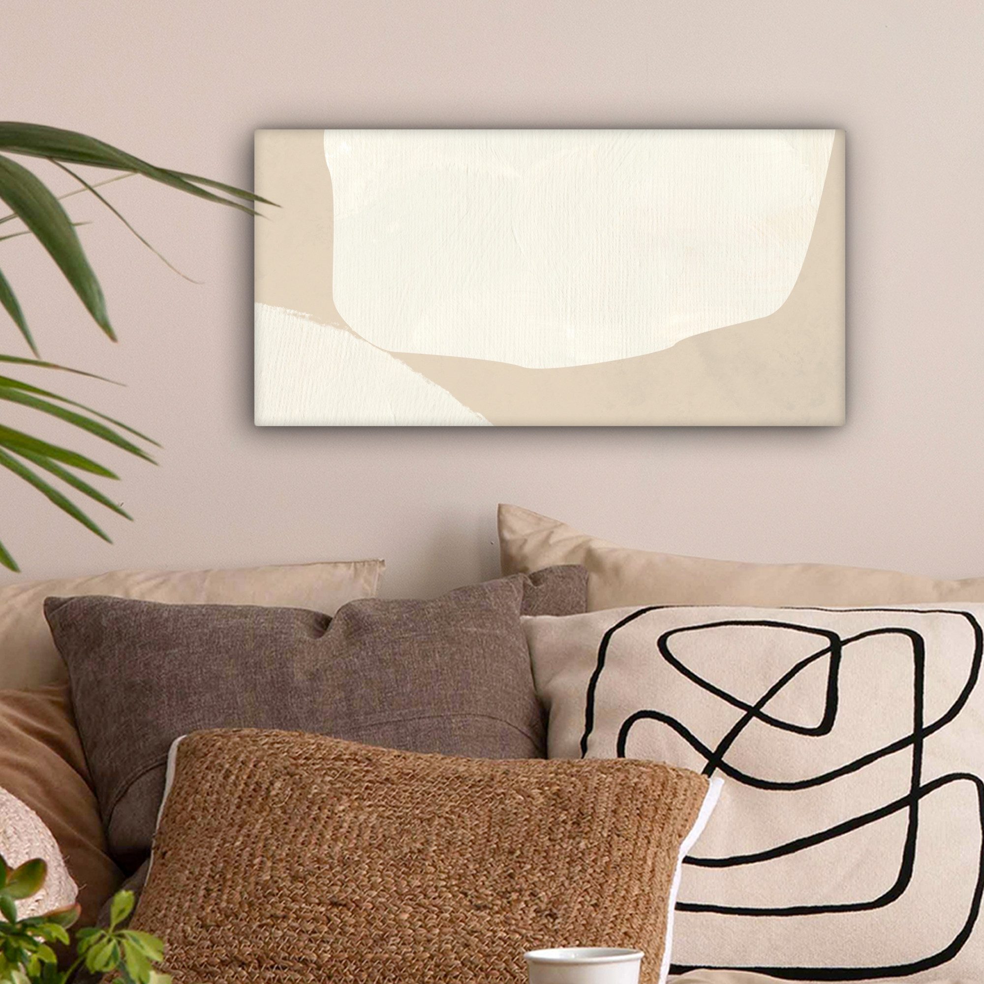OneMillionCanvasses® Leinwandbild Panorama Beige - Abstrakt günstig online kaufen