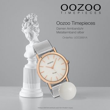 OOZOO Quarzuhr Oozoo Damen Armbanduhr Timepieces Analog, (Analoguhr), Damenuhr rund, mittel (ca. 38mm) Metallarmband, Fashion-Style