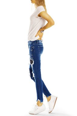 be styled Destroyed-Jeans Skinny Jeans Röhrenjeans, ausgefallene Hose Used-Optik - Damen - j15p mit Stretch-Anteil, 5-Pocket-Style