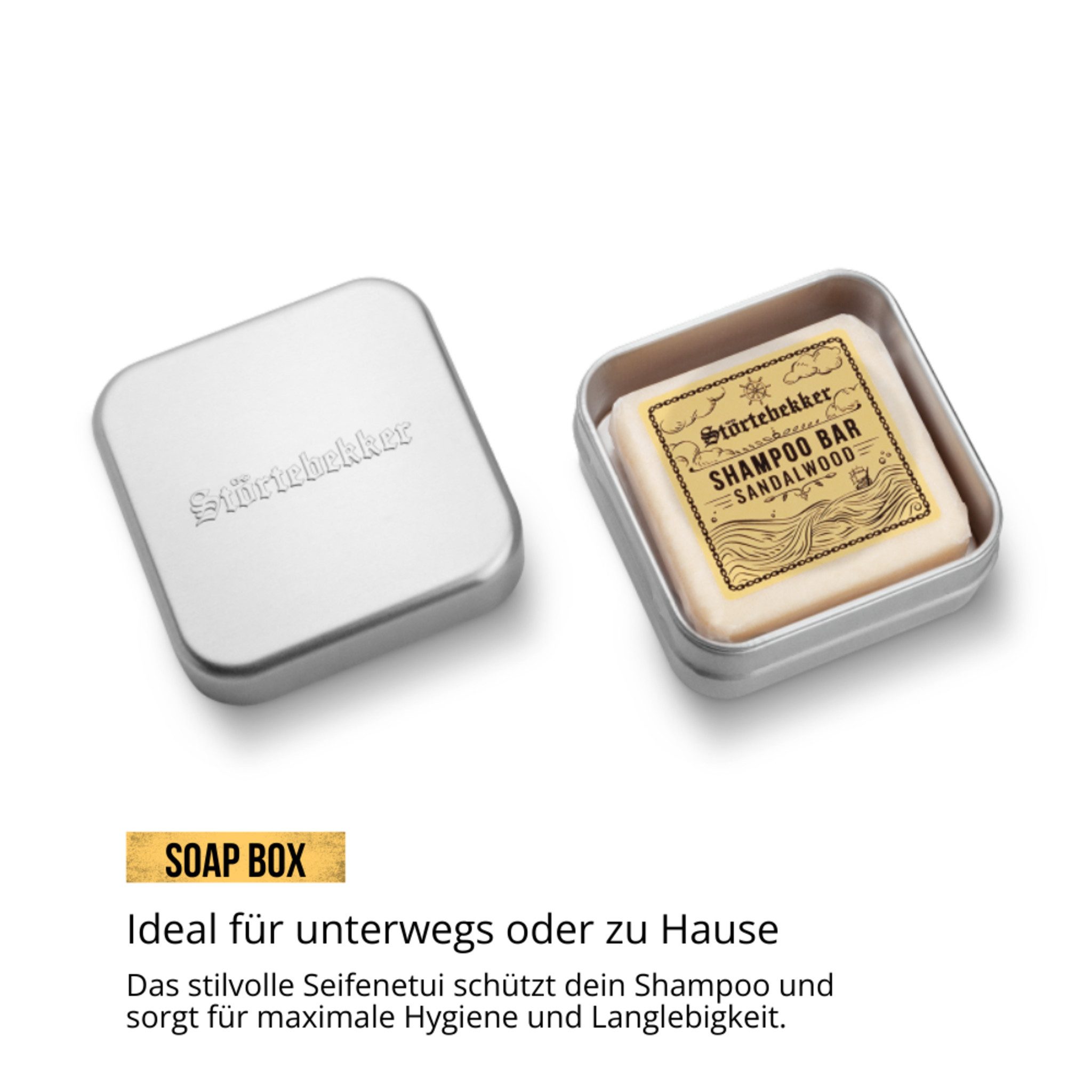 Störtebekker Festes Haarshampoo x 3 - Dusch Routine Set inkl. Tagescreme, Soap Box und Soap Bag, Spar-Set, Alles für die Dusch Routine, Sanfte Pflege für Haare & Haut - Spendet Feuchtigkeit