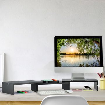 relaxdays Schwarzer Monitorständer für 2 Monitore Monitorständer
