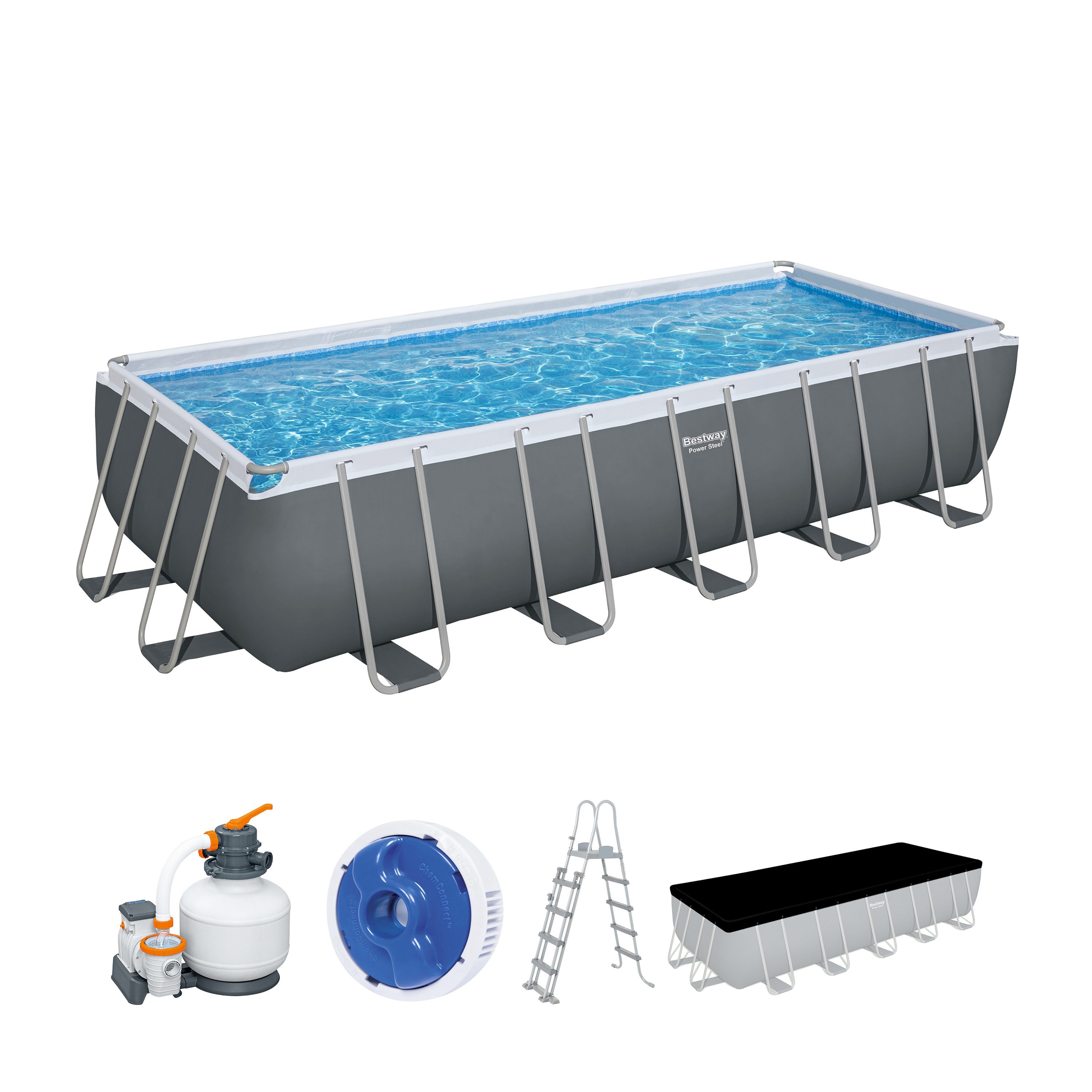 Framepool Power Steel™ Frame Pool Komplett-Set mit Sandfilteranlage 640 x 274 x