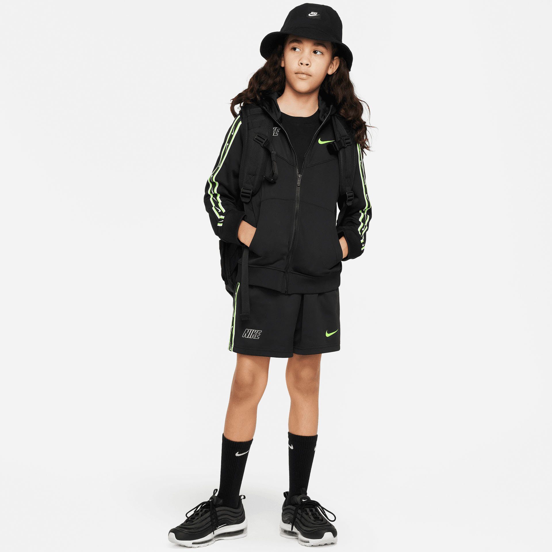 Nike Sportswear schwarz REPEAT Kapuzensweatjacke HOODIE SW FZ PK NSW B