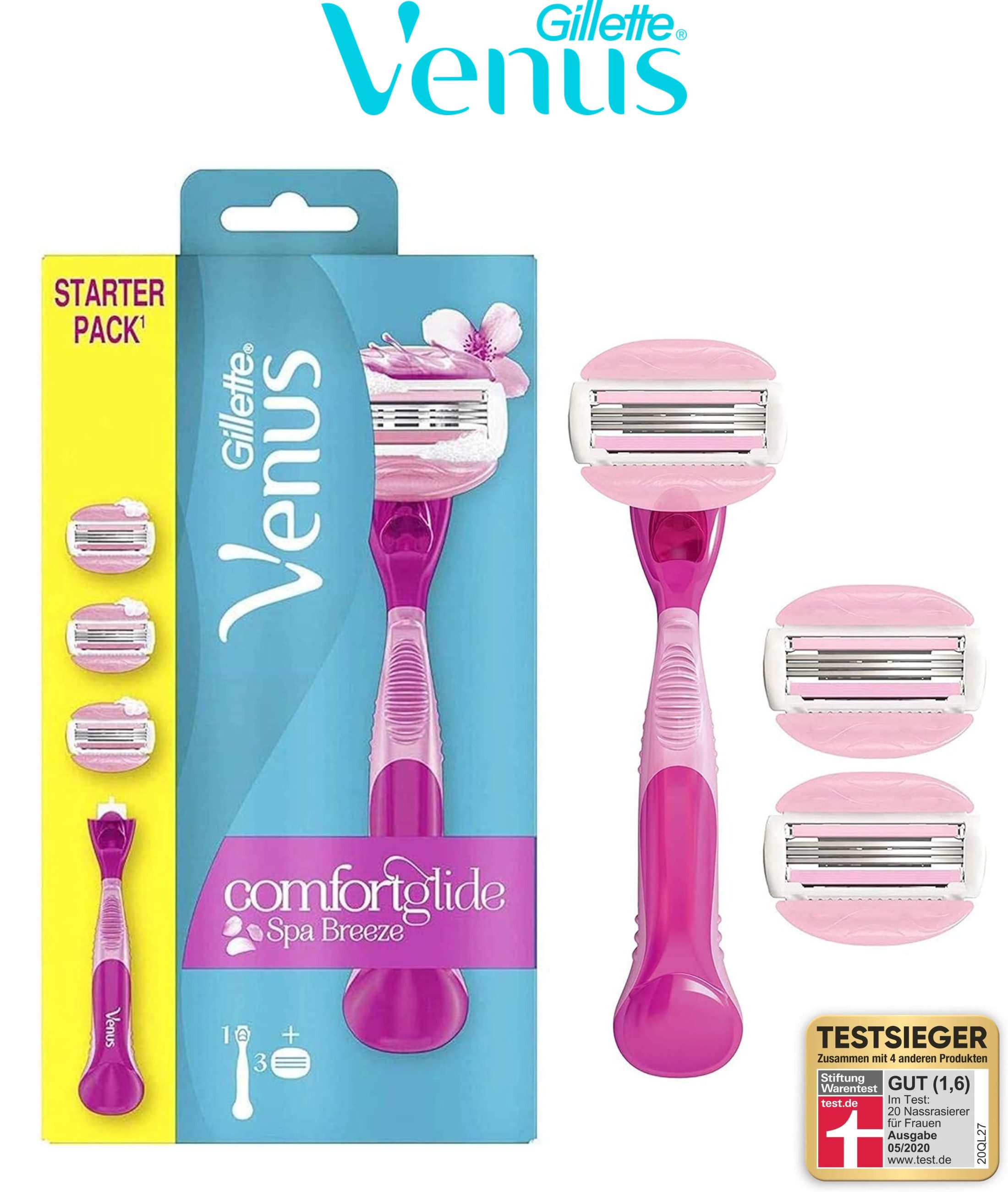 Rasier-Set ComfortGlide Spa Breeze Frauenrasierer + 2 Rasierklingen