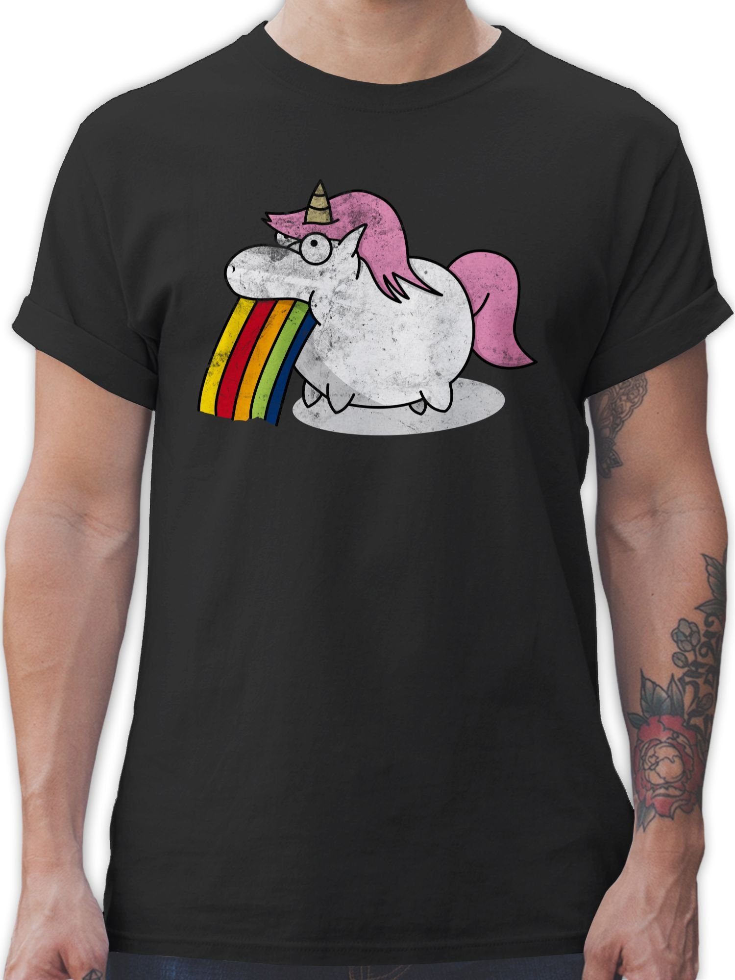 Shirtracer T-Shirt Kotzendes Einhorn Vintage Einhorn günstig online kaufen