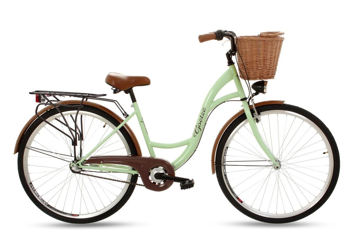 T&Y Trade Cityrad »28 Zoll Kinderfahrrad Cityfahrrad Damenfahrrad  Mädchenfahrrad Mädchen Damen City Fahrrad Bike Rad Mädchenrad Shimano 3  GANG NEXUS NABENSCHALTUNG Rücktrittbremse Beleuchtung RETRO GOETZE CLASSIC  PISTACHIO Grün«, 3 Gang Shimano ...