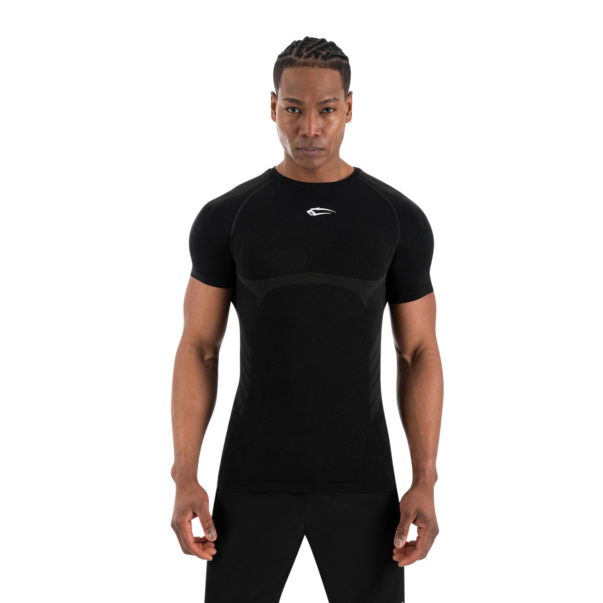 Smilodox T-Shirt Carnos, Compression Shirt Herren, Gymshirt, Seamless, Training Compression Fit, Seamless, atmungsaktiv, Body Mapping, Stretch