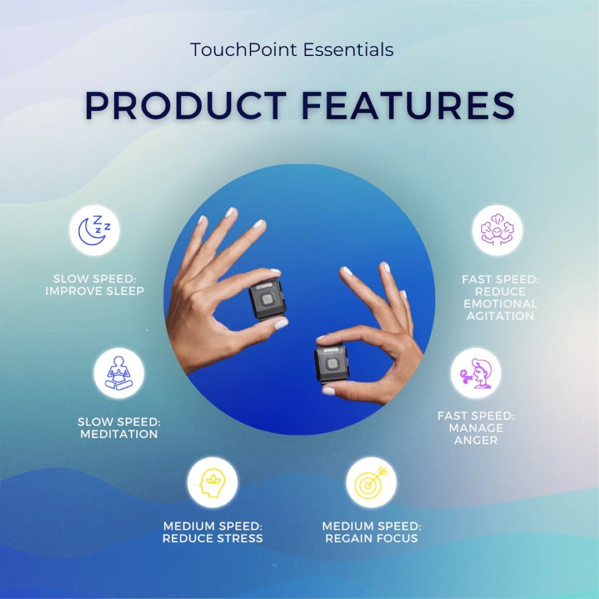 Konzentrationsverbesse Touchpoints Stressabbau Fitness-Tracker und Touchpoint Neurostimulator zum