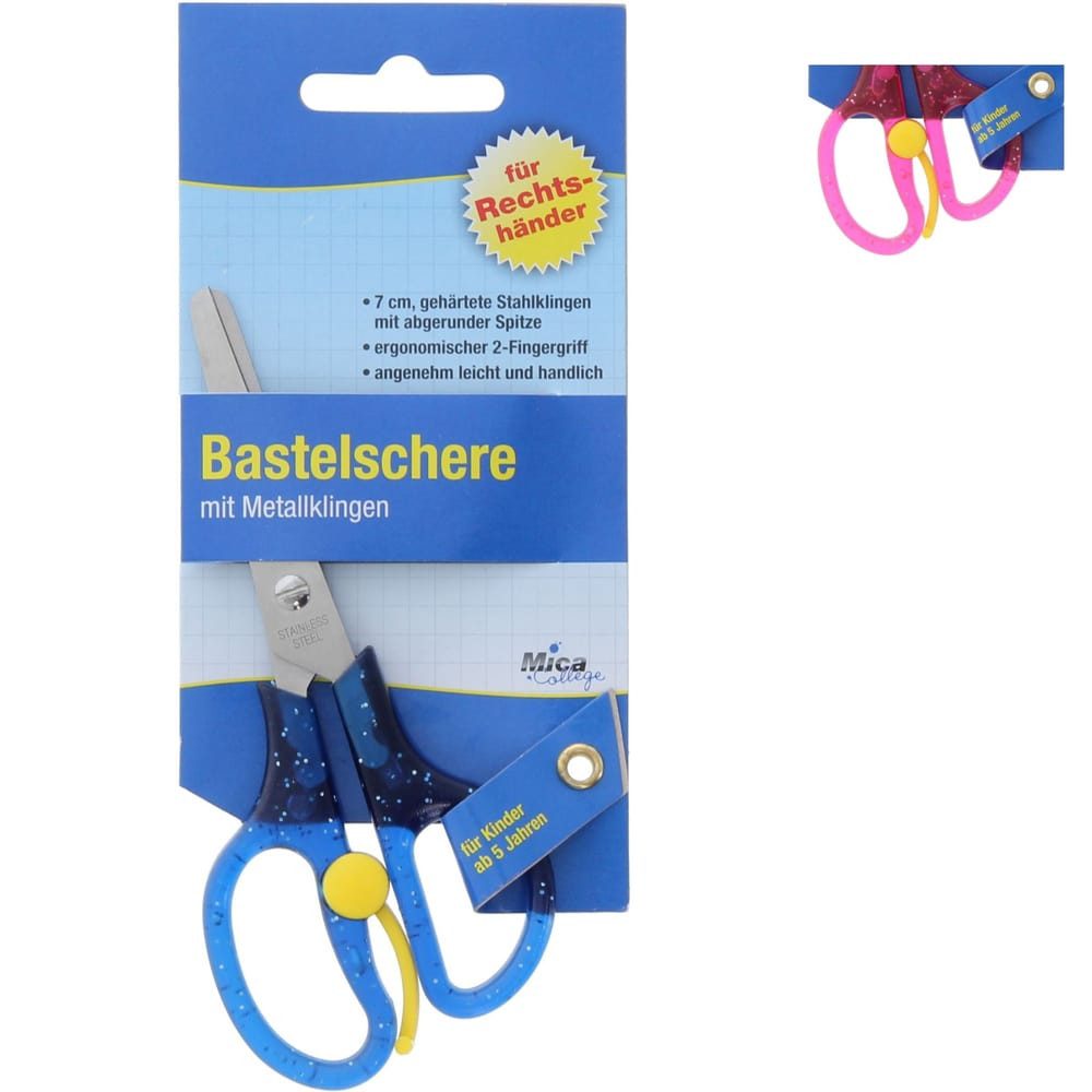 MICA Papierscheren Kinderschere - abgerundet - für Rechtshänder