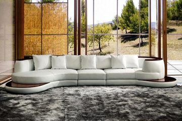 JVmoebel Ecksofa, Moderne Sofa Leder Sofa Couch Polster Rund Insel Wohnlandschaft