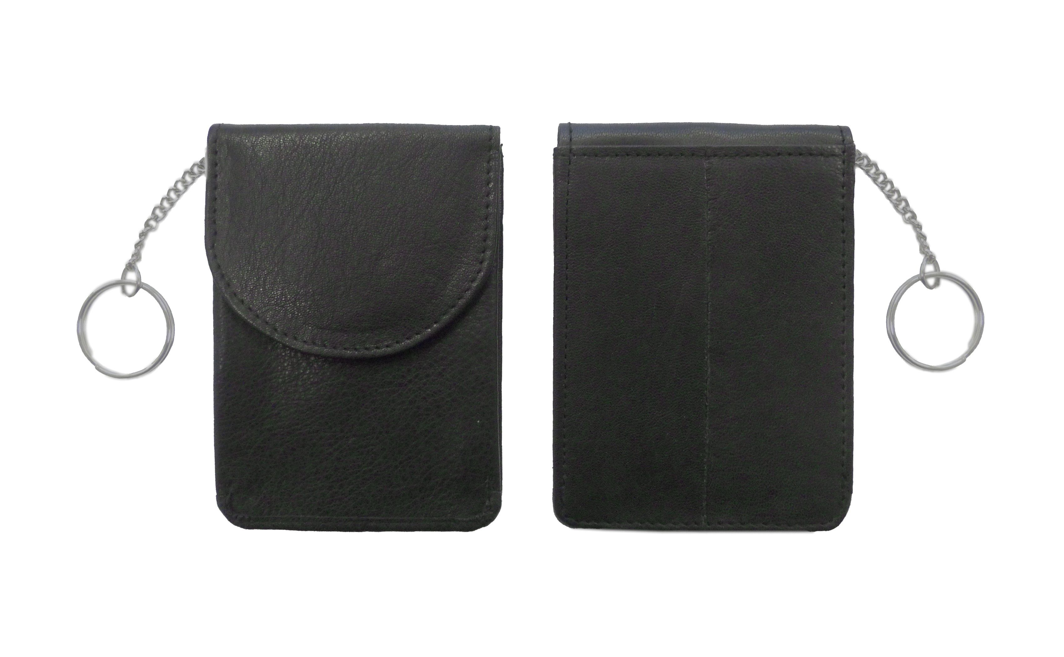 Best Offer Schlüsseltasche Schlüsseltasche / aus Leder / mit RFID Schutz / Farbe: schwarz