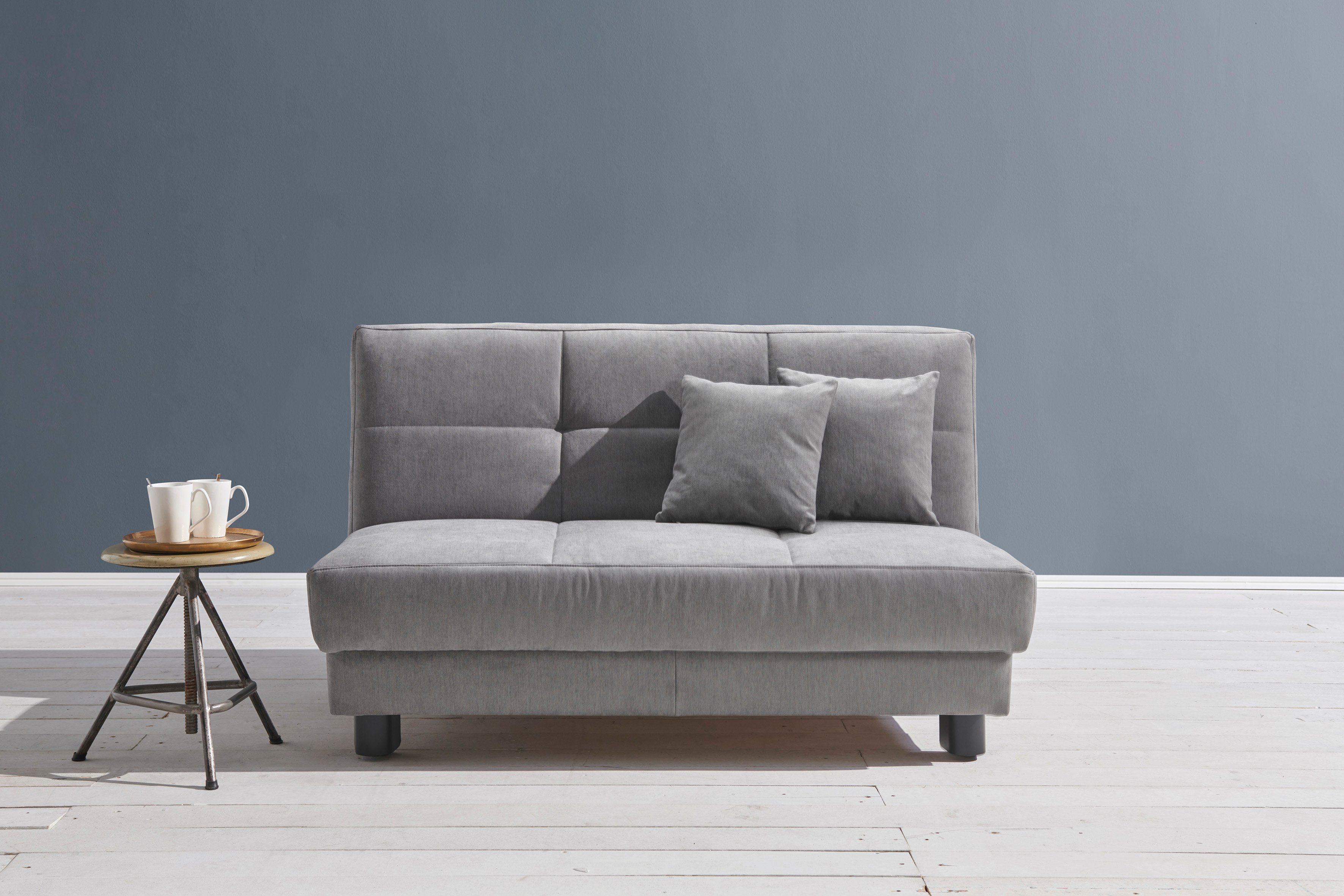 ell + ell Schlafsofa Tilda, Breite 145 cm, inkl. 2 Zierkissen grau