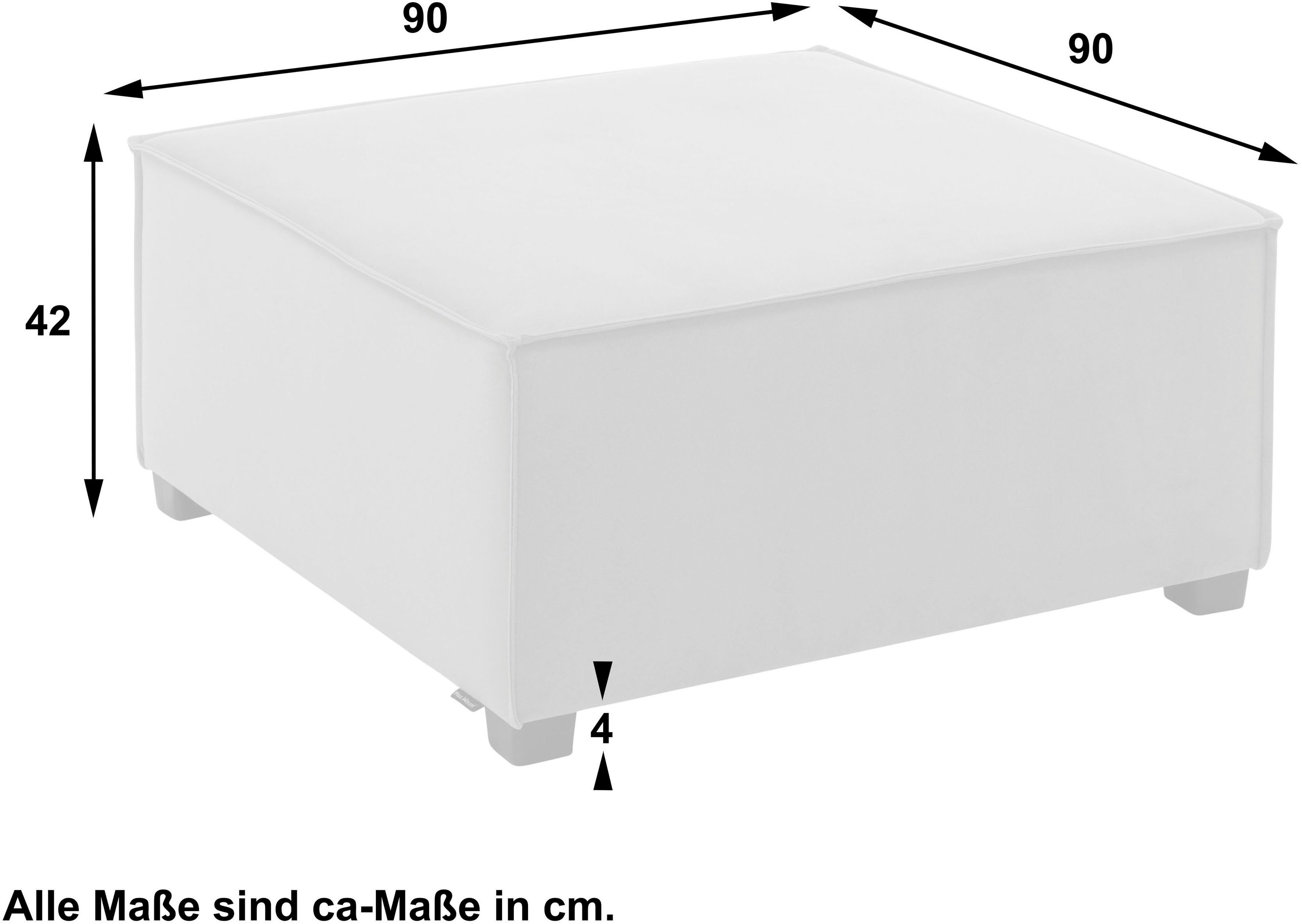 Einzelelement Max rot 90/90/42 cm, MOVE, Winzer® kombinierbar Sofaelement individuell