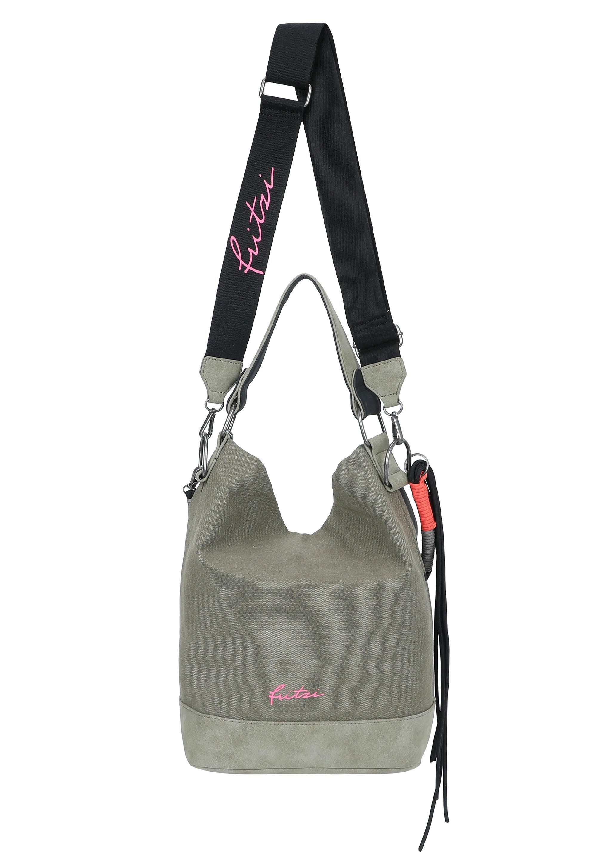 Fritzi aus Preußen Schultertasche Izzy07 Olga Limited Canvas Panther Spotty, mit abnehmbarem Fritzi-Anhänger – Bild 5 von 5