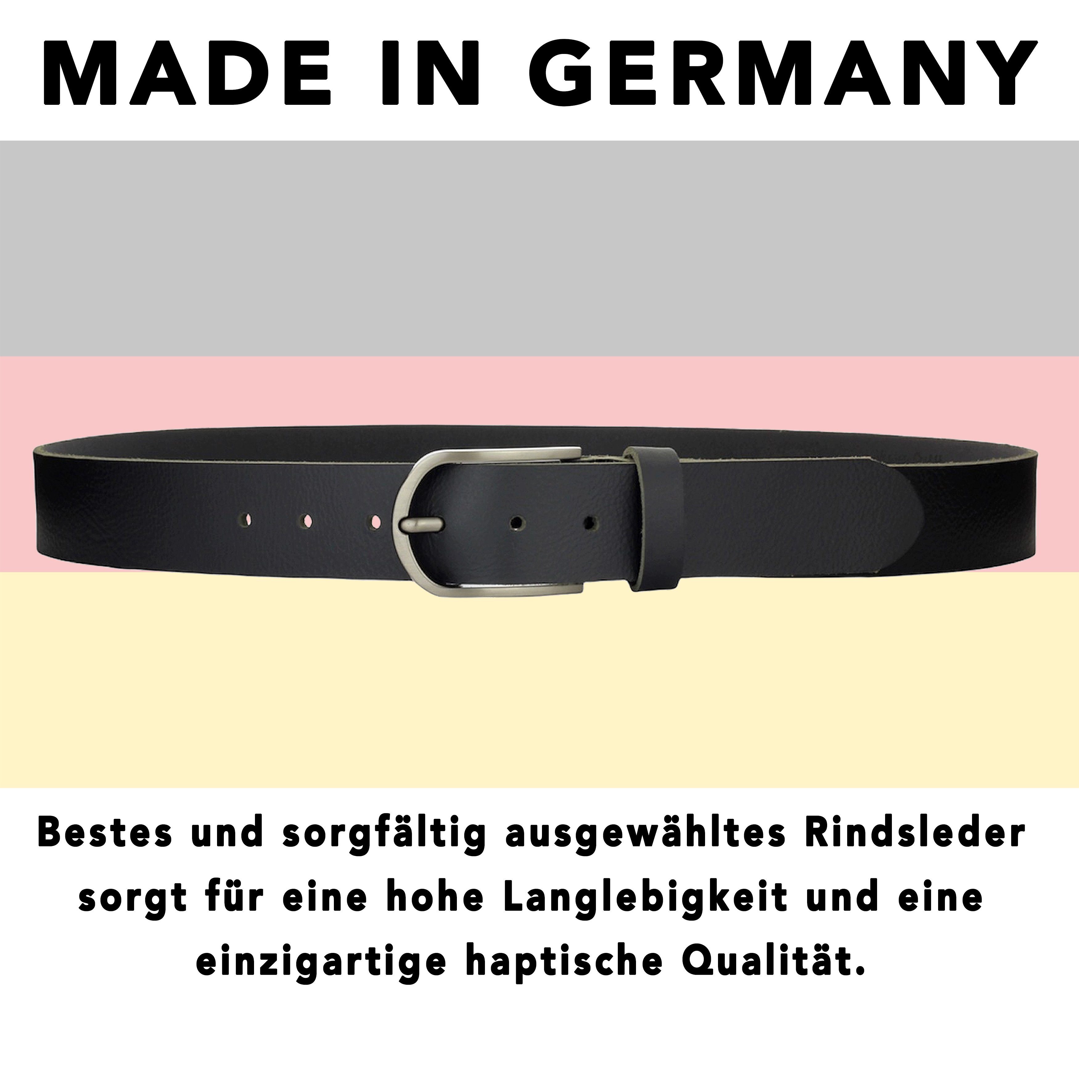 4cm Germany verklebt, breit Manza einen Vollledergürtel, in oder breit, vernäht Gürtel Unisex Ledergürtel 4cm Aus Vollleder Stück gefertigt, Made nicht Ledergürtel Kürzbar, Schwarz Jeansgürtel